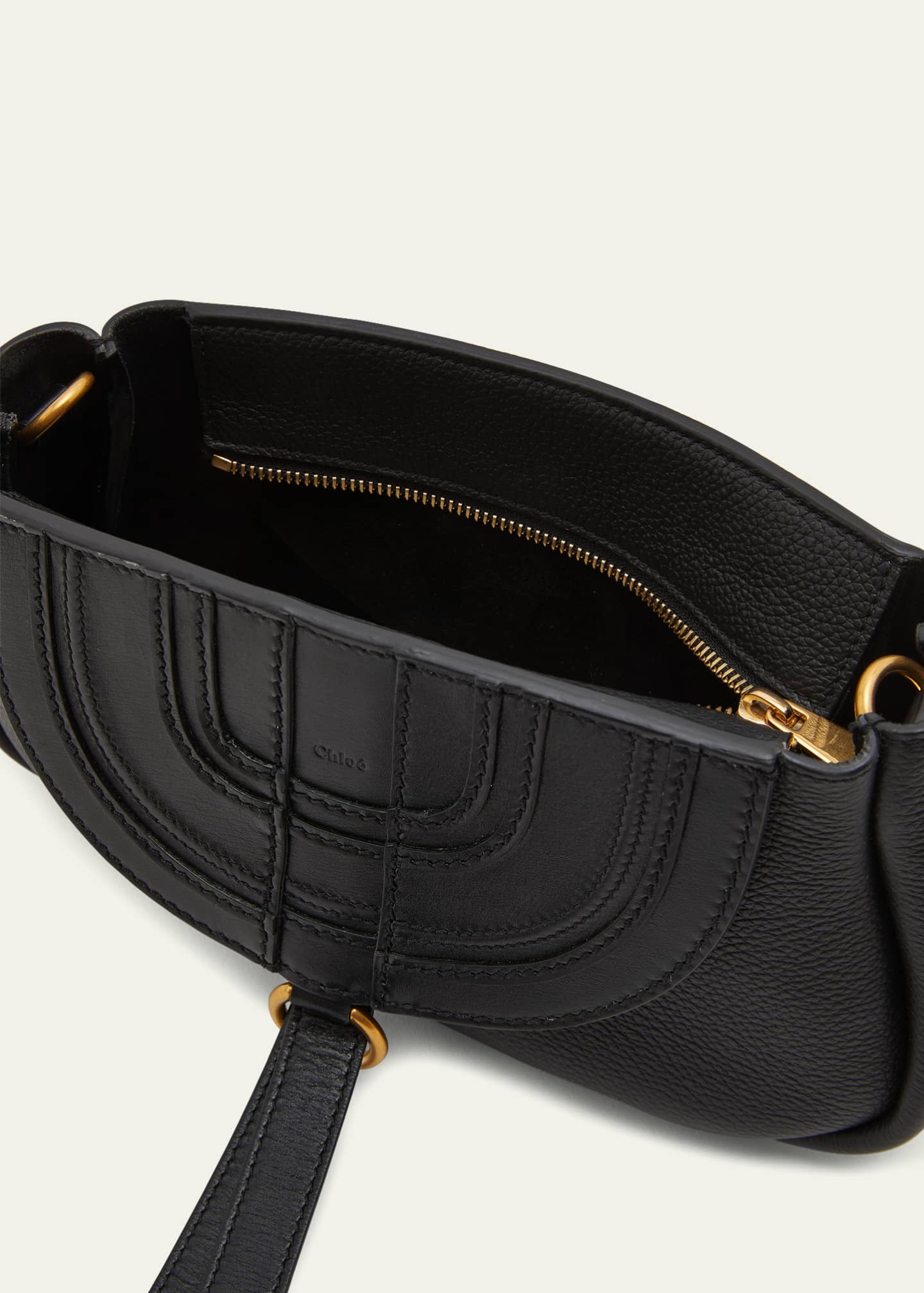 CHLOÉ Marcie mini suede-trimmed leather shoulder bag in 2023