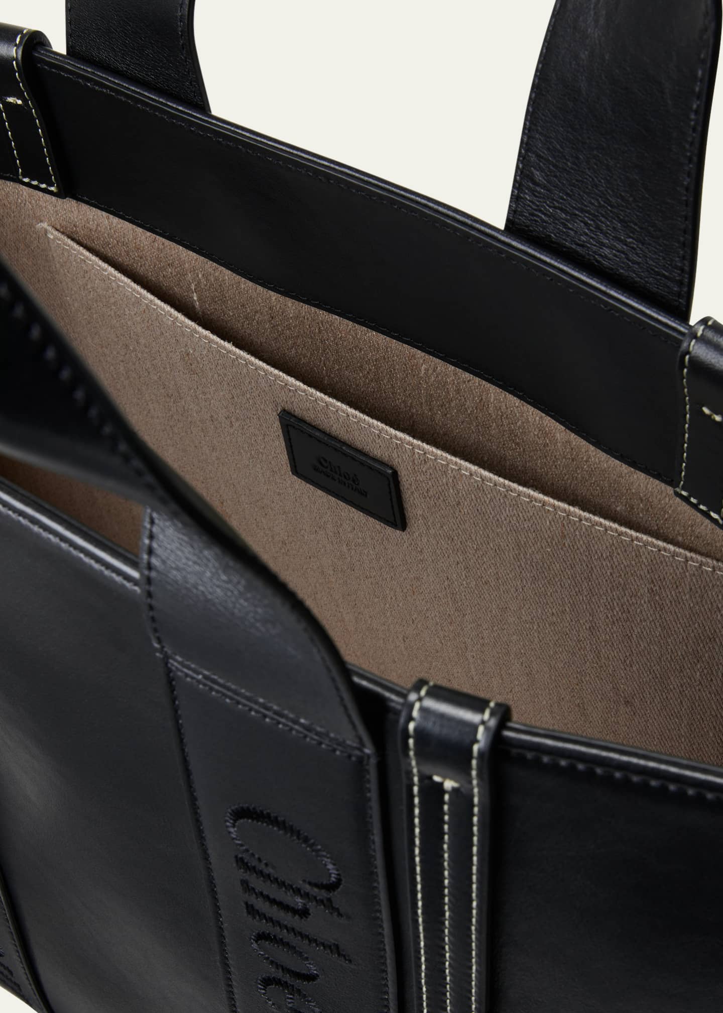 Chloe Woody Large Tote Bag in Leather Image 4 of 5
