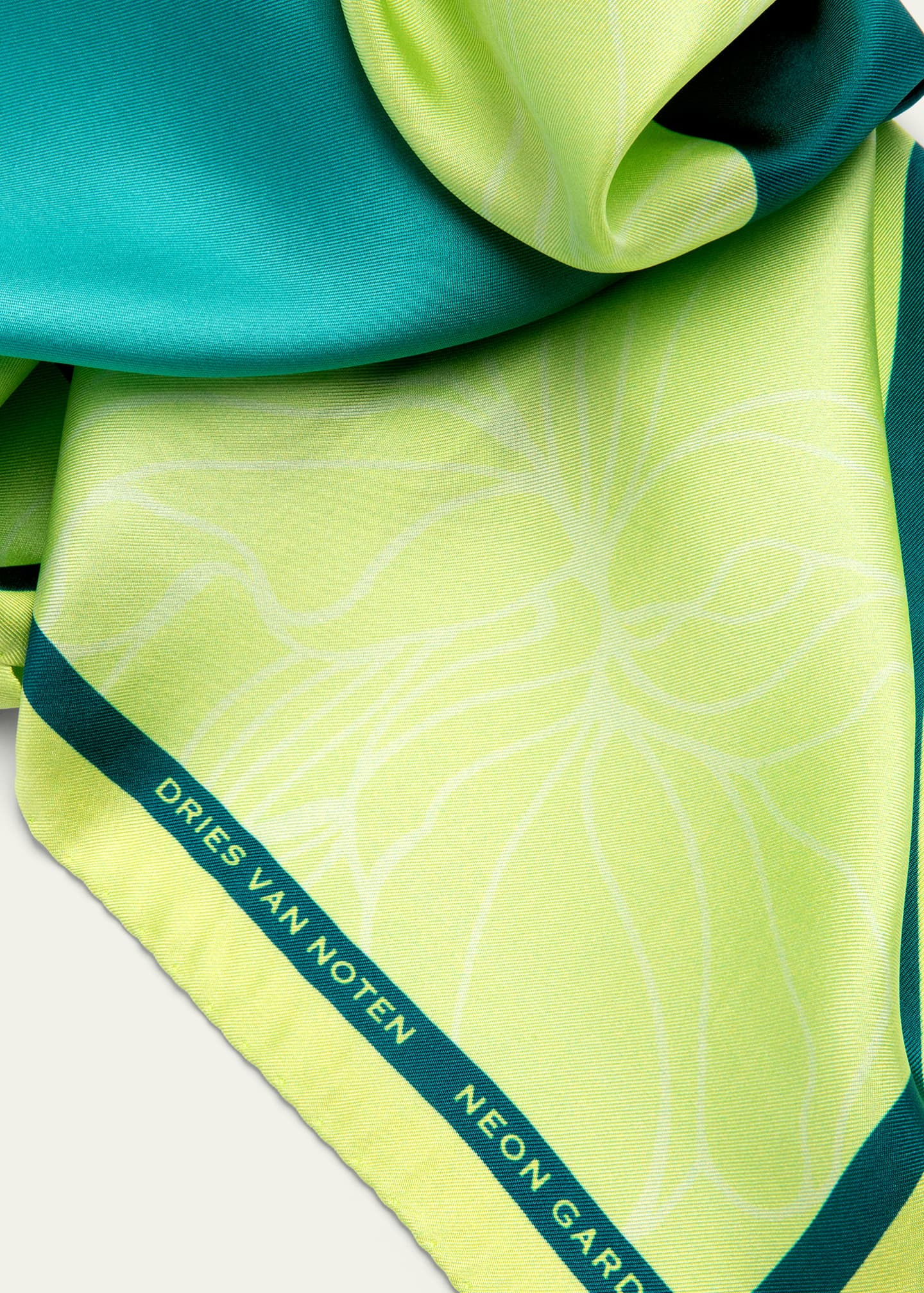Dries Van Noten Neon Garden Silk Foulard Image 2 of 2