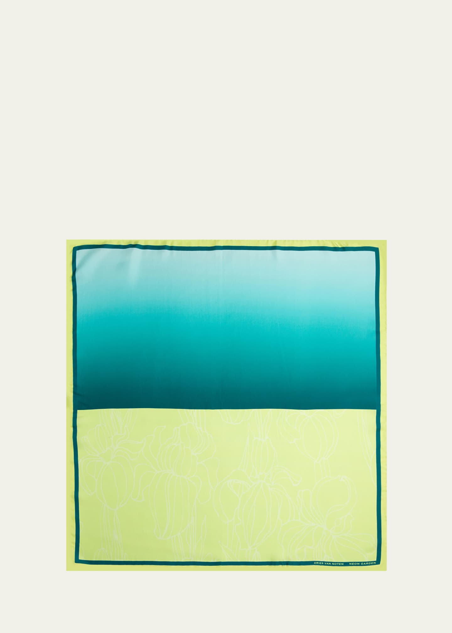 Dries Van Noten Neon Garden Silk Foulard Image 1 of 2