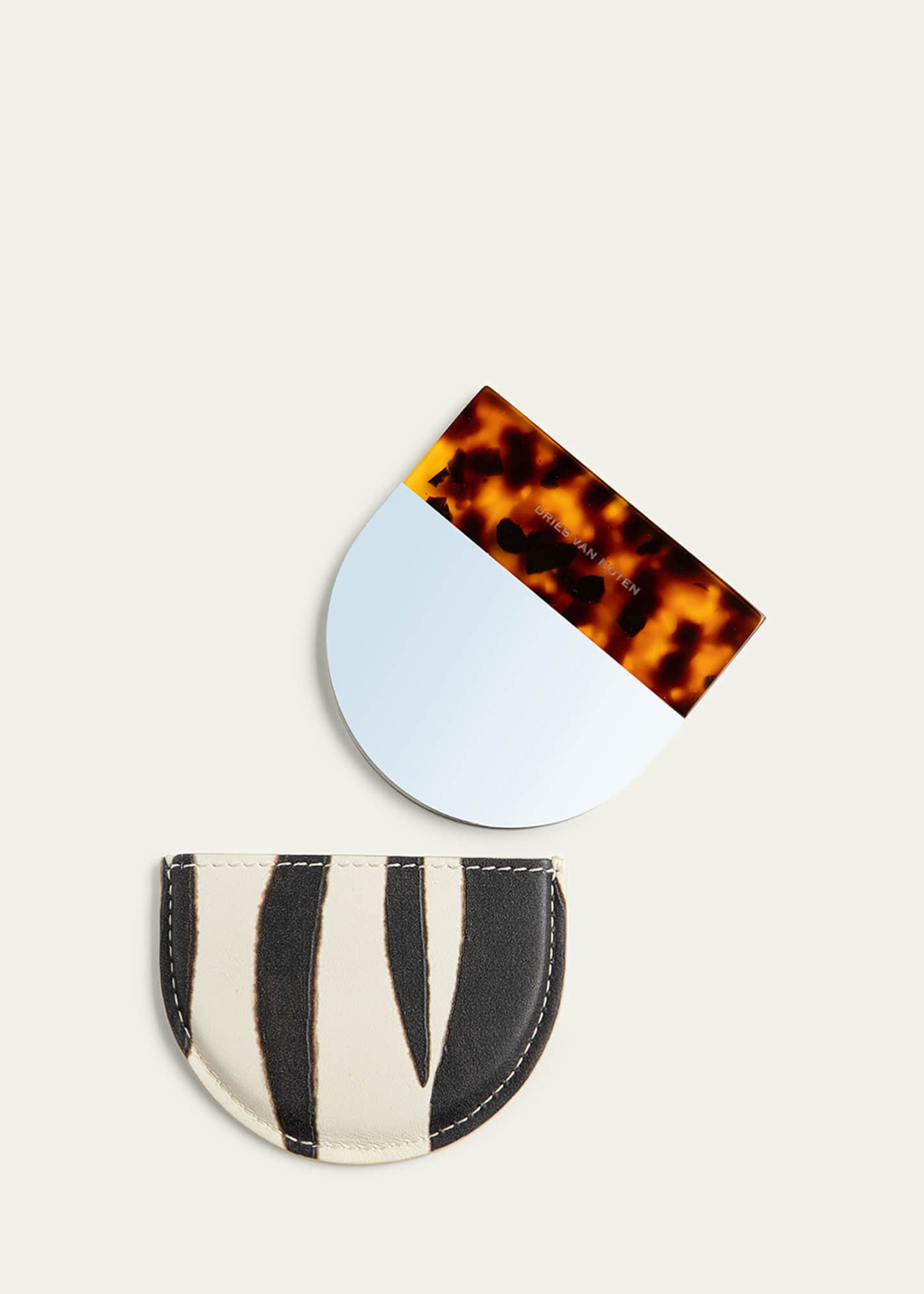Dries Van Noten Zebra Print and Tortoiseshell Handheld Mirror Image 2 of 3