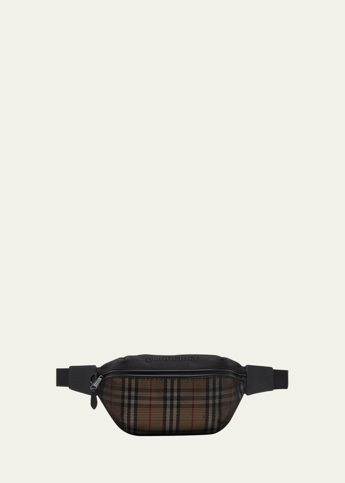 Burberry Men's Sonny Mesh Check Belt Bag - Bergdorf Goodman