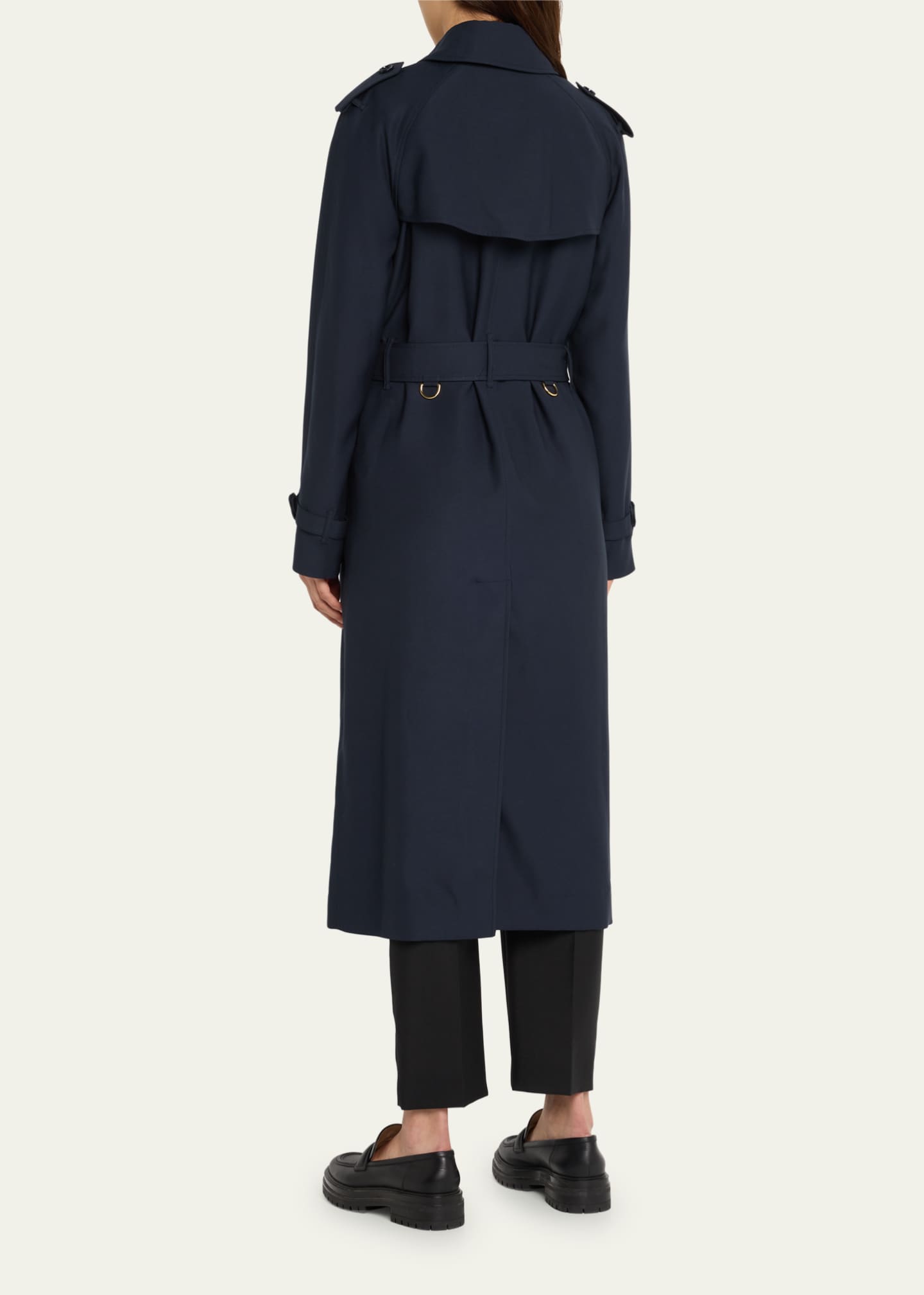 Burberry Belted Trench Coat with Chain Button Detail