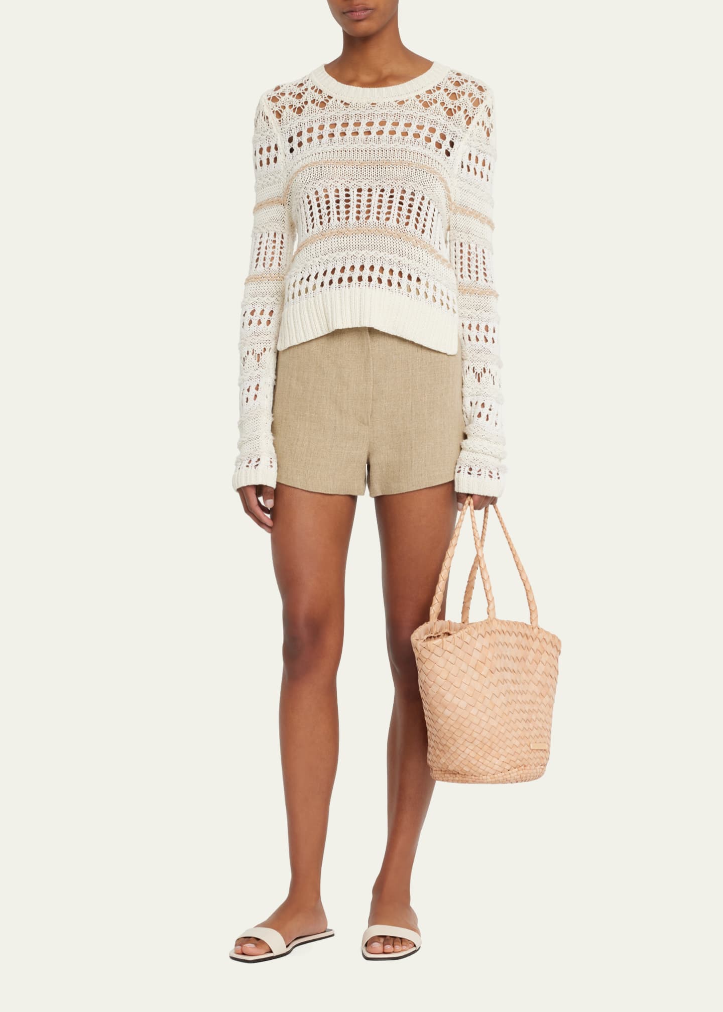 Loeffler Randall | Kai Woven Leather Tote | Timber