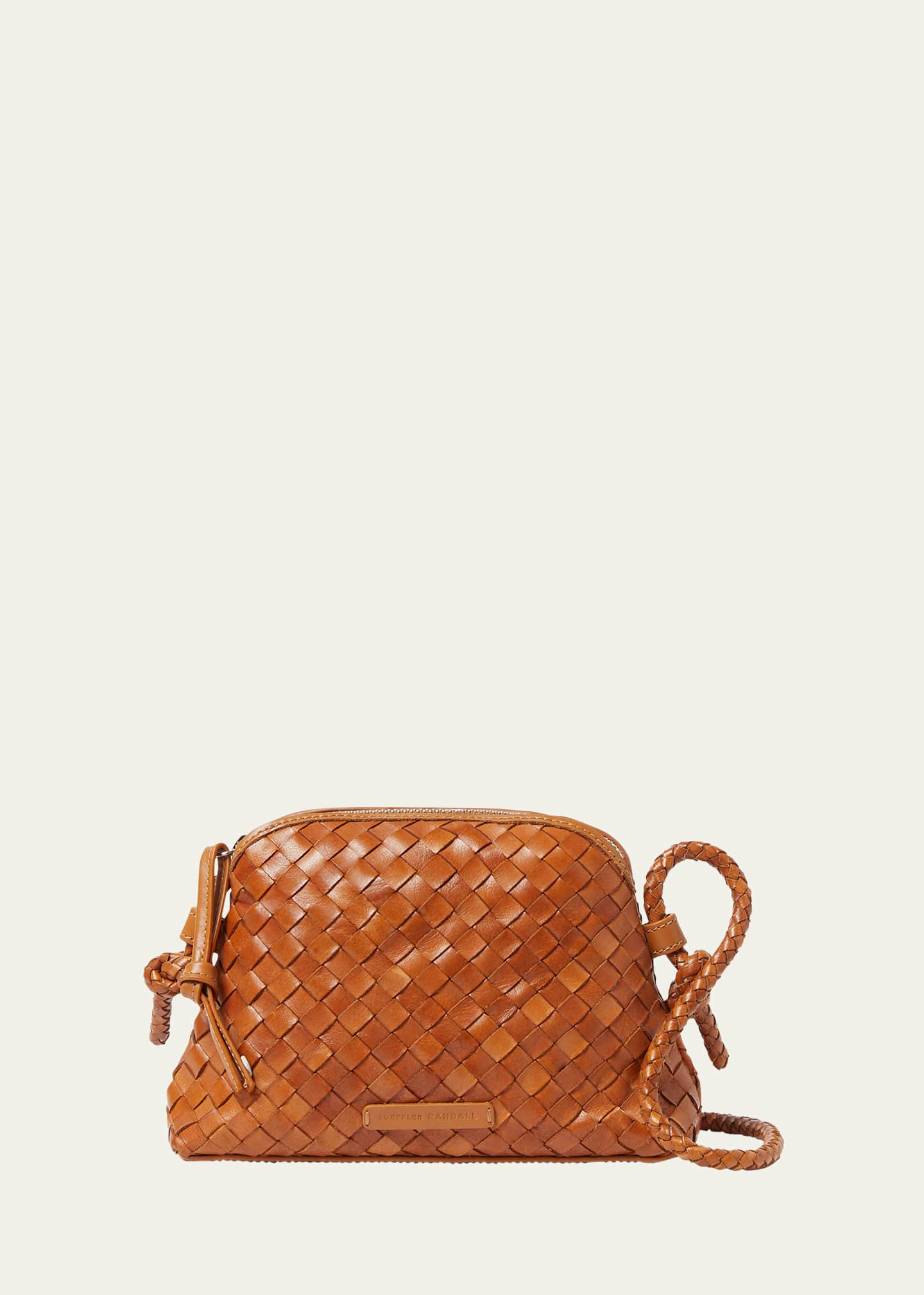 Loeffler Randall Marybeth Zip Woven Leather Shoulder Bag