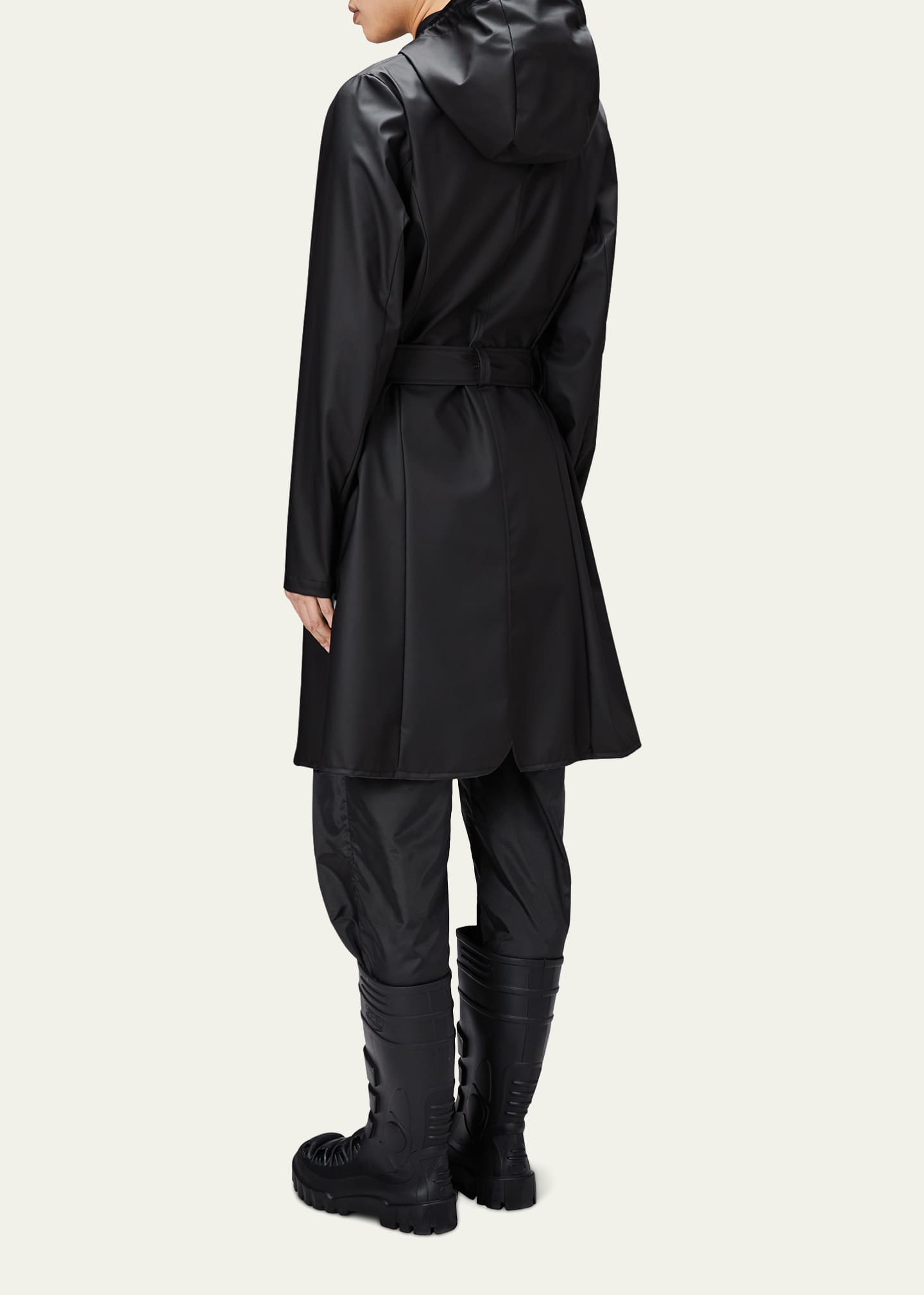 Rains Curve Belted Trench Coat with Drawstring Hood - Bergdorf Goodman