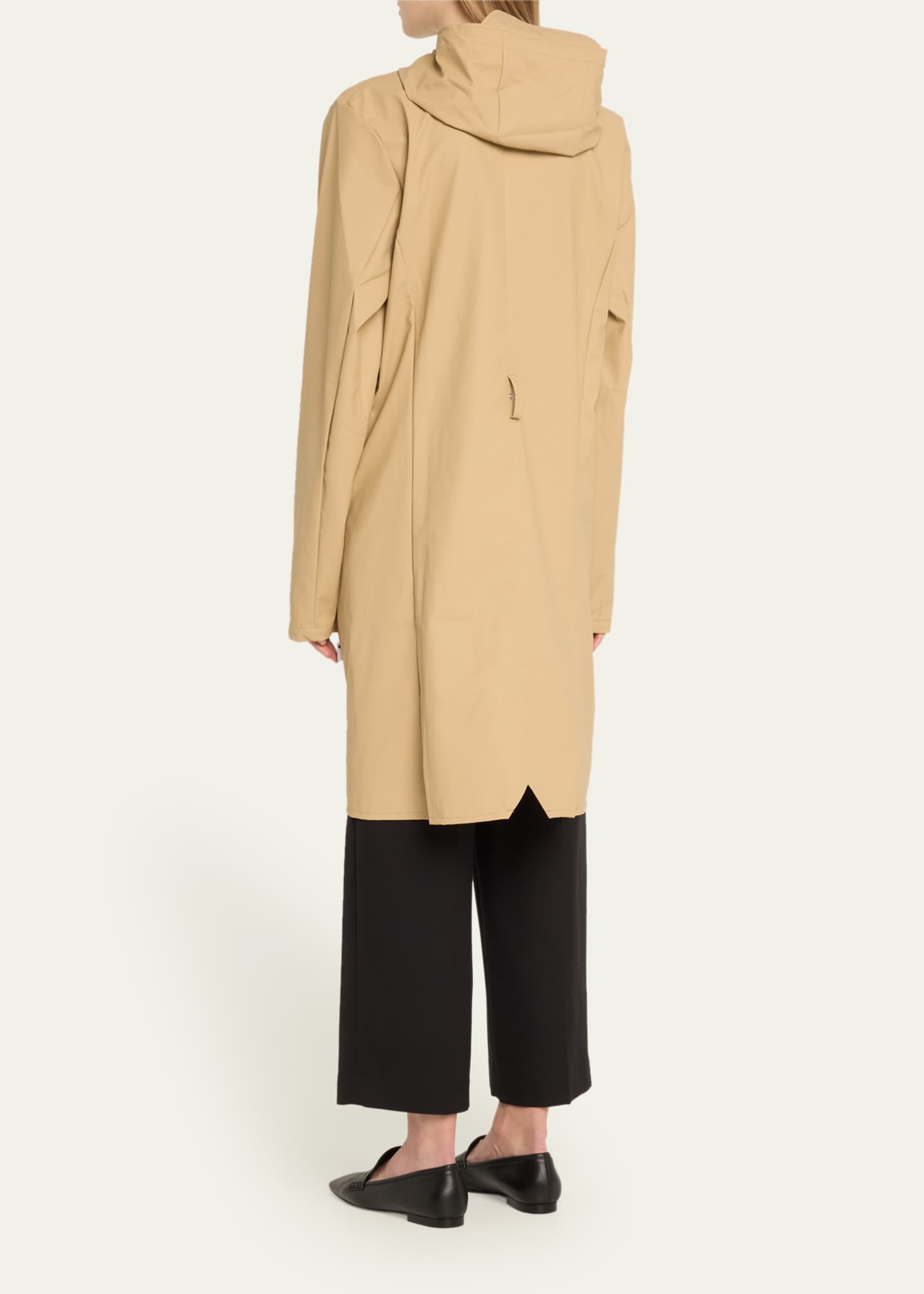 Rains Curve Belted Trench Coat with Drawstring Hood Bergdorf Goodman