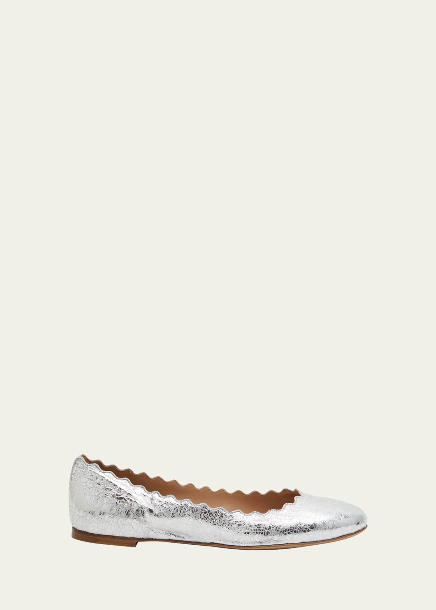 Chloe lauren metallic leather ballet flats clearance