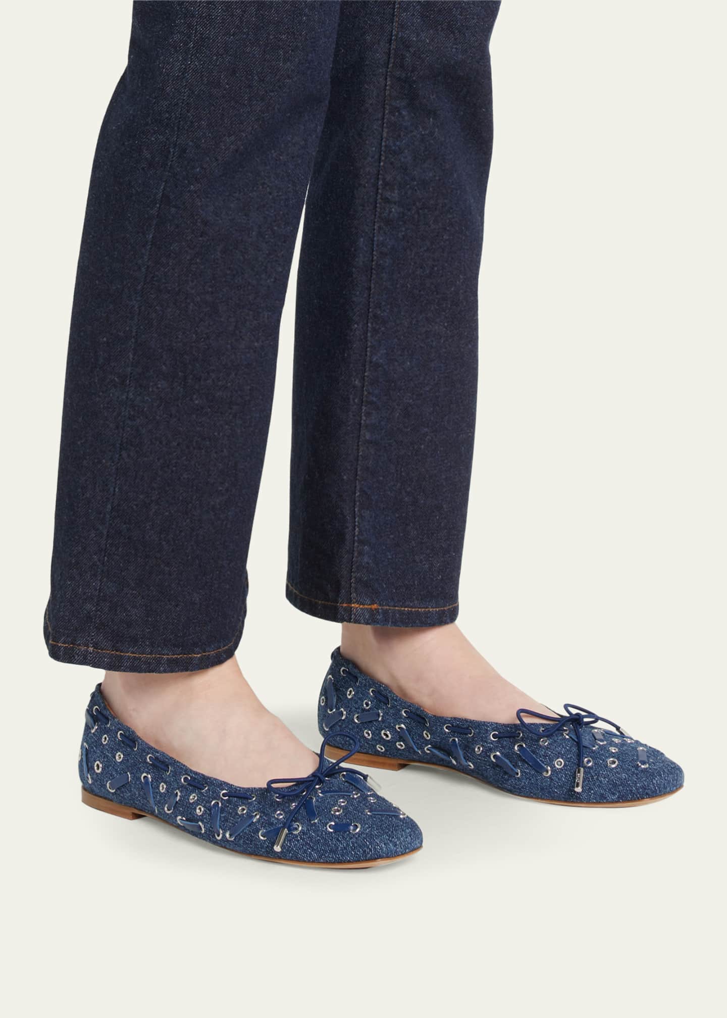 Denim discount ballet flats