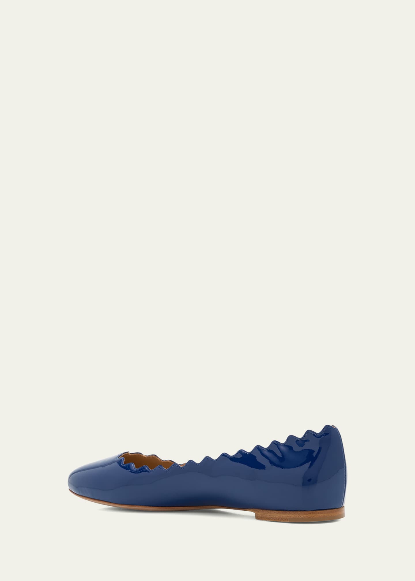 Chloe Lauren Patent Leather Scalloped Ballet Flats Image 4 of 6