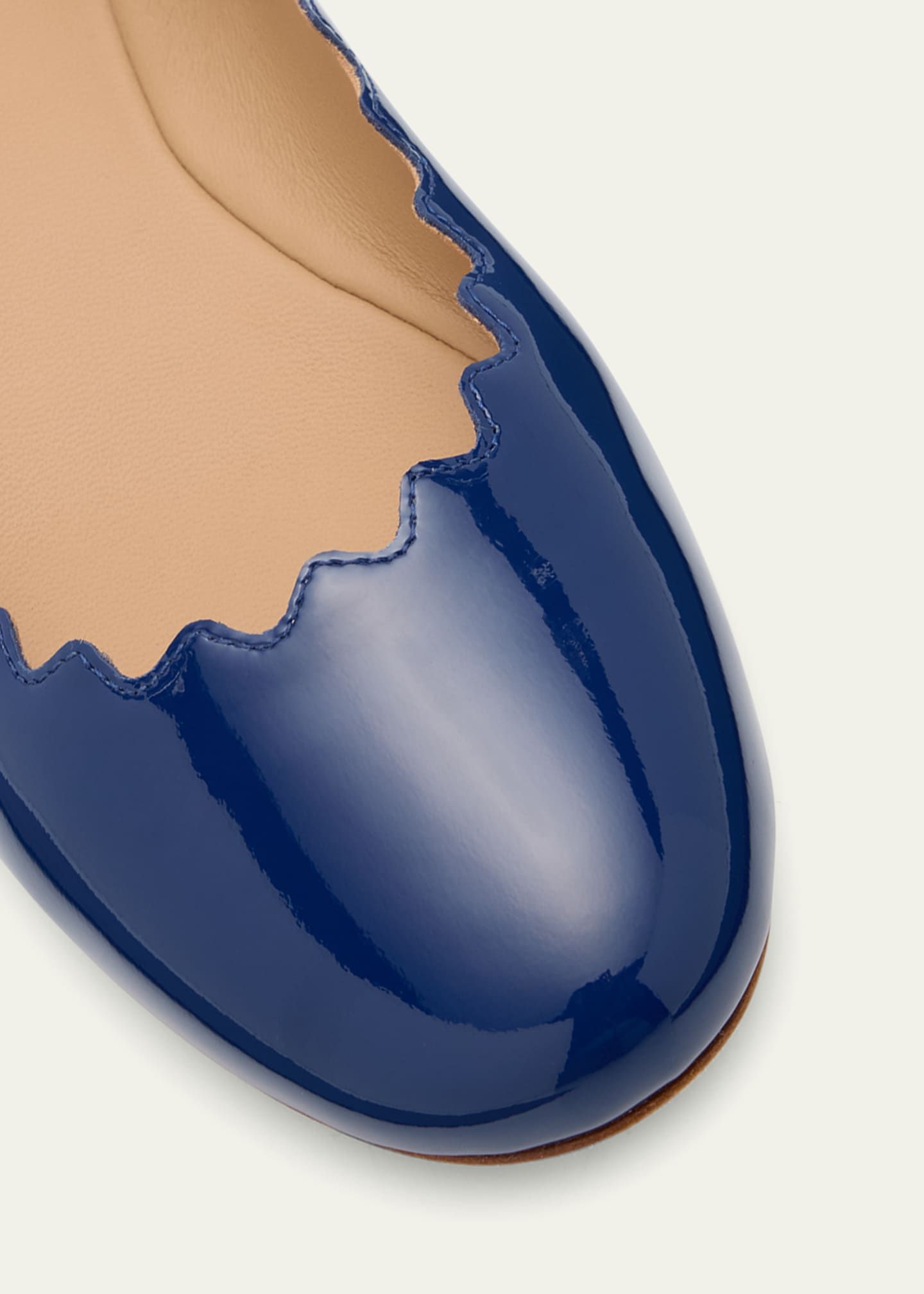Chloe Lauren Patent Leather Scalloped Ballet Flats Image 6 of 6