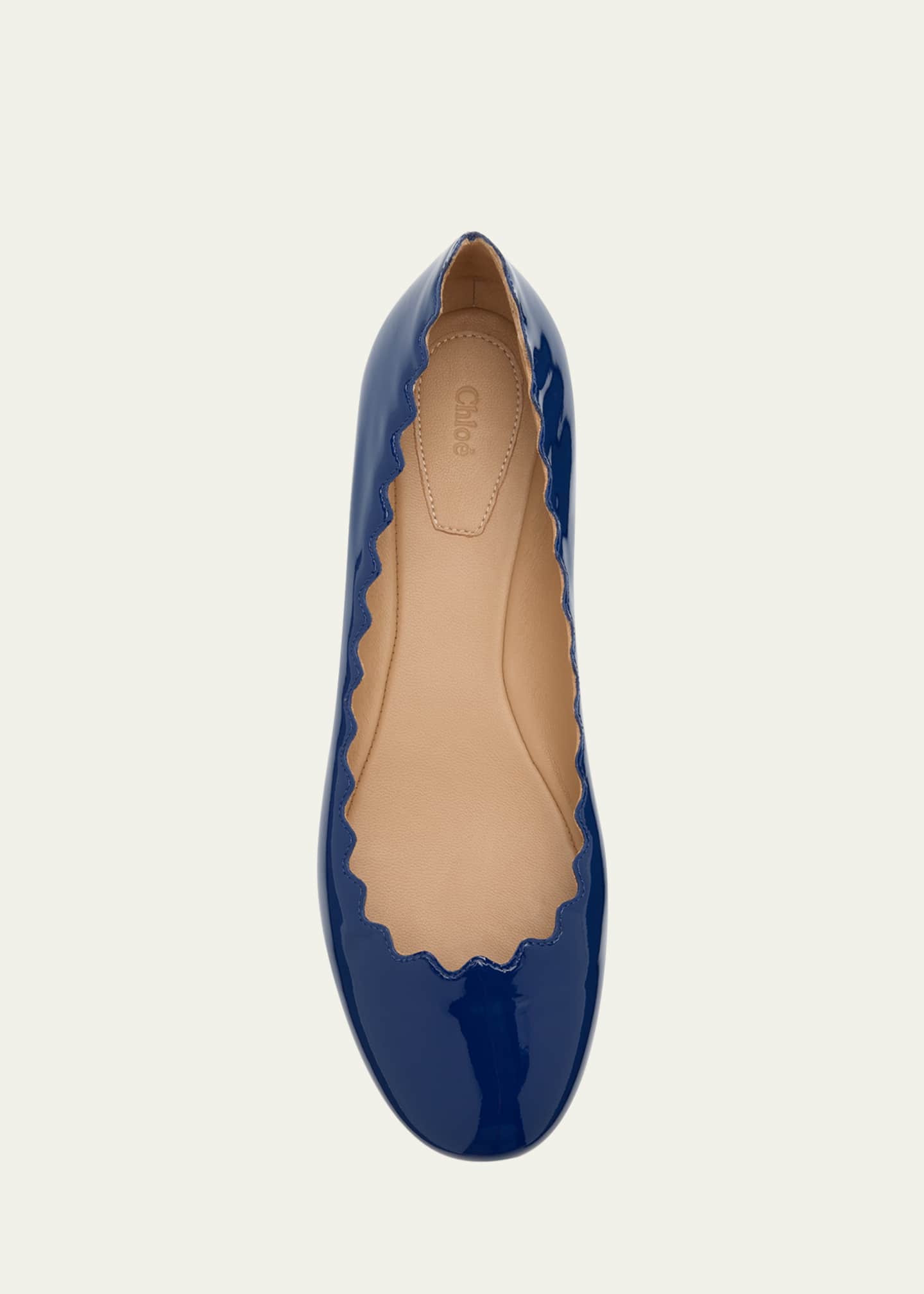 Chloe Lauren Patent Leather Scalloped Ballet Flats Image 5 of 6