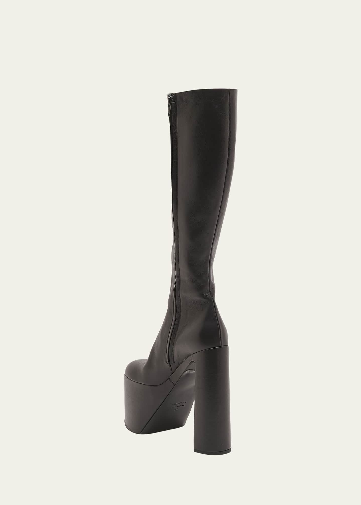 Balenciaga Camden Leather Platform Knee Boots - Bergdorf Goodman