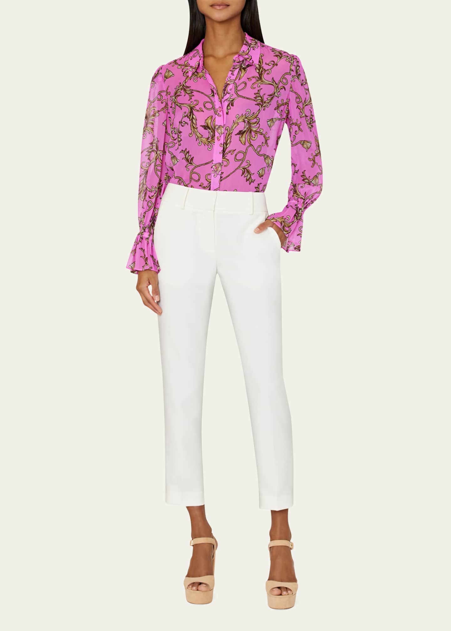 Milly Nicola Cropped Slim Cady Pants Image 2 of 4