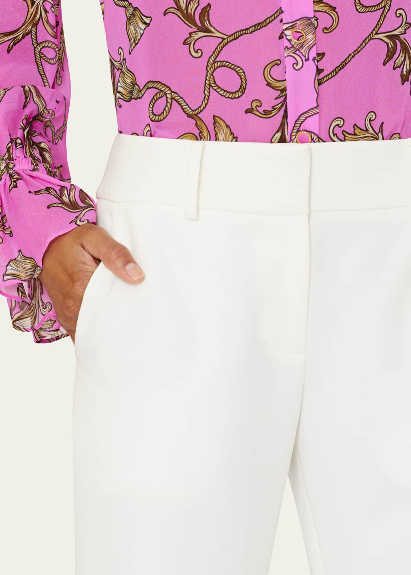 Milly Nicola Cropped Slim Cady Pants Image 4 of 4