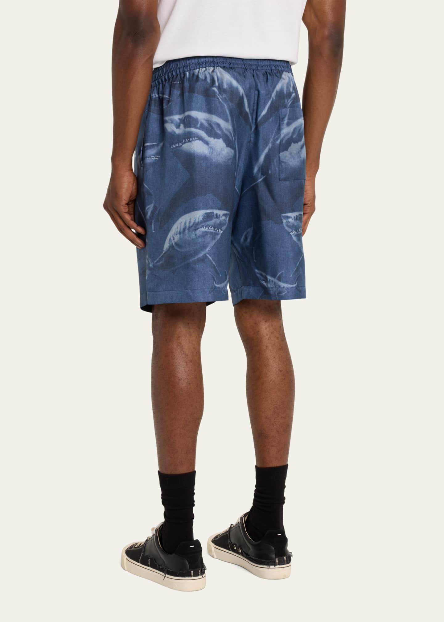 Burberry Men s Silk Shark Print Shorts Bergdorf Goodman