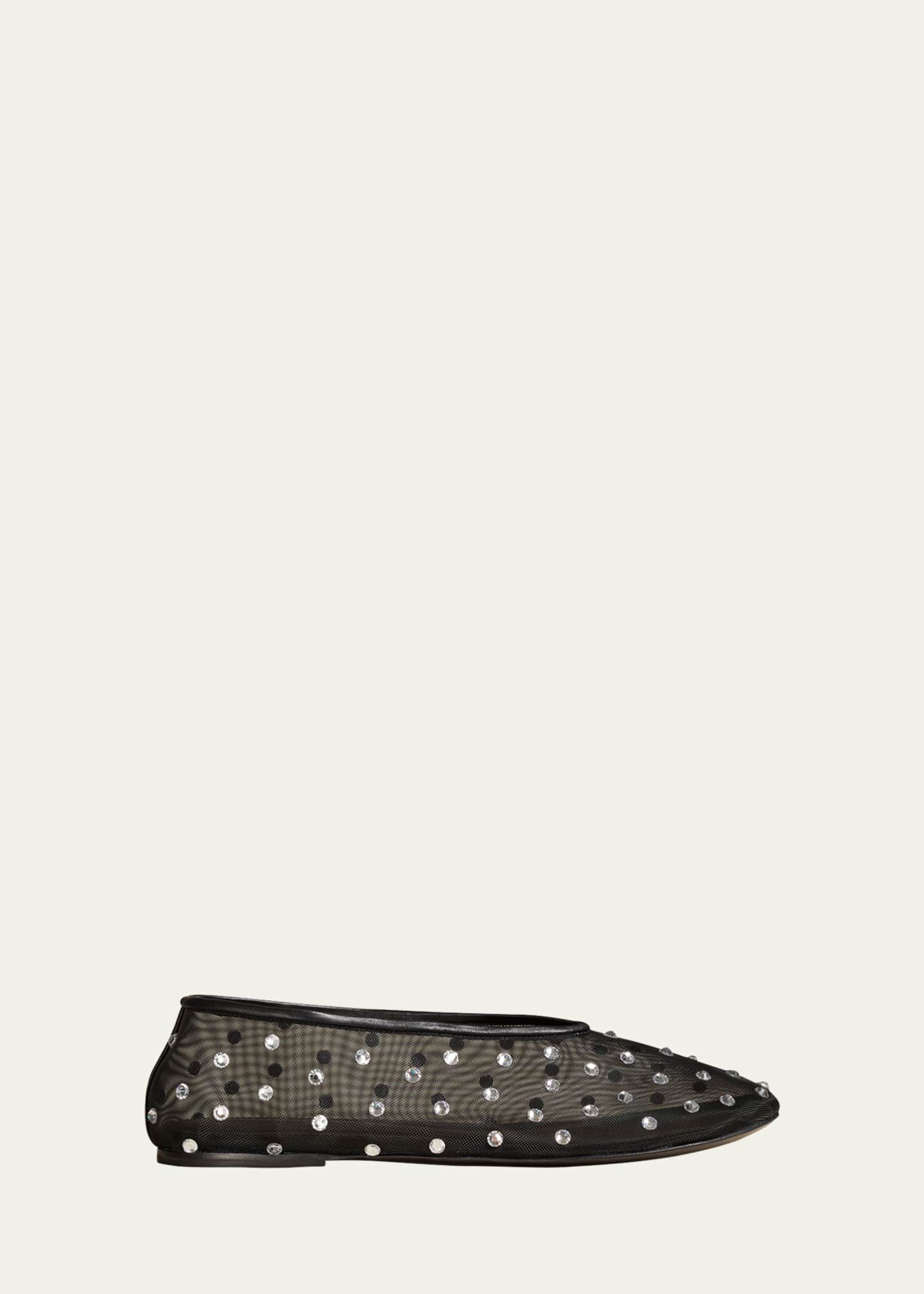 Khaite Marcy Crystal Mesh Evening Ballerina Flats Image 1 of 4