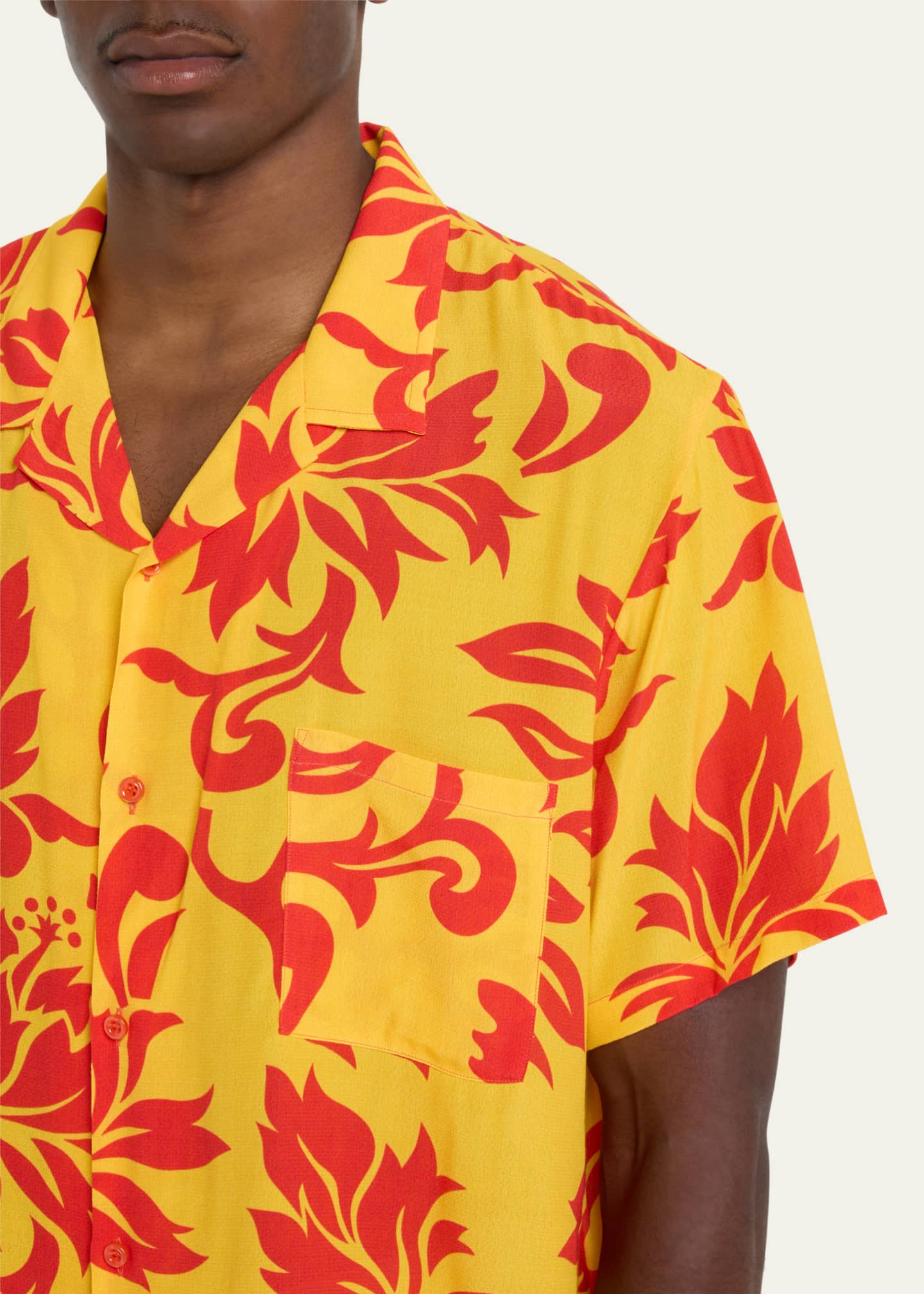 ERL Men's LeafPrint Camp Shirt Bergdorf Goodman