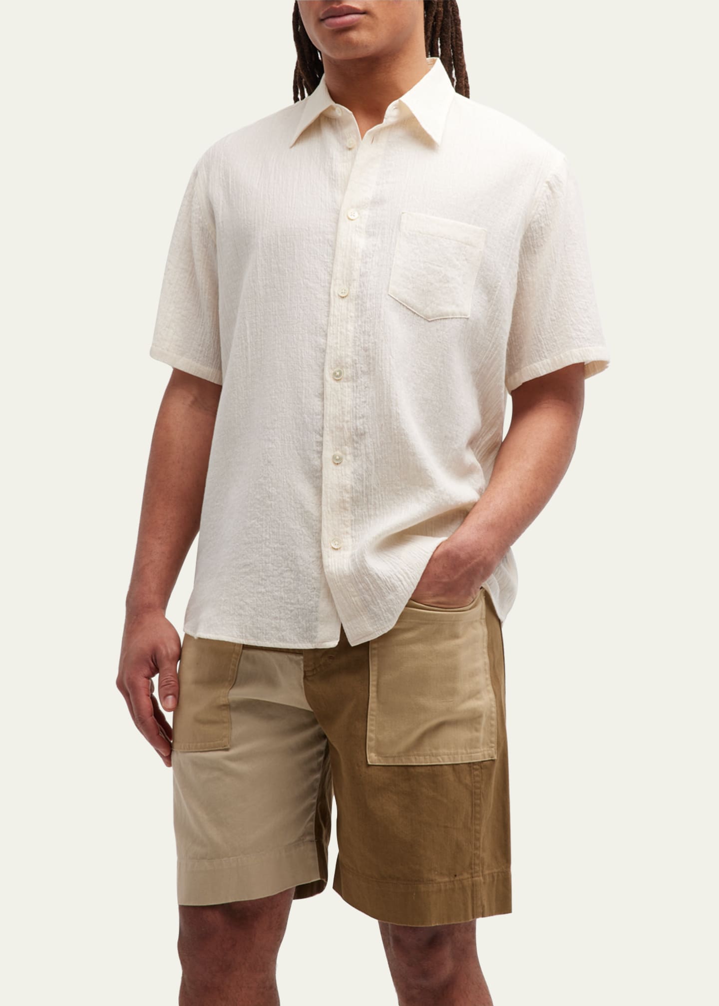 John Elliott Men's Textured Cloak Sport Shirt Bergdorf Goodman