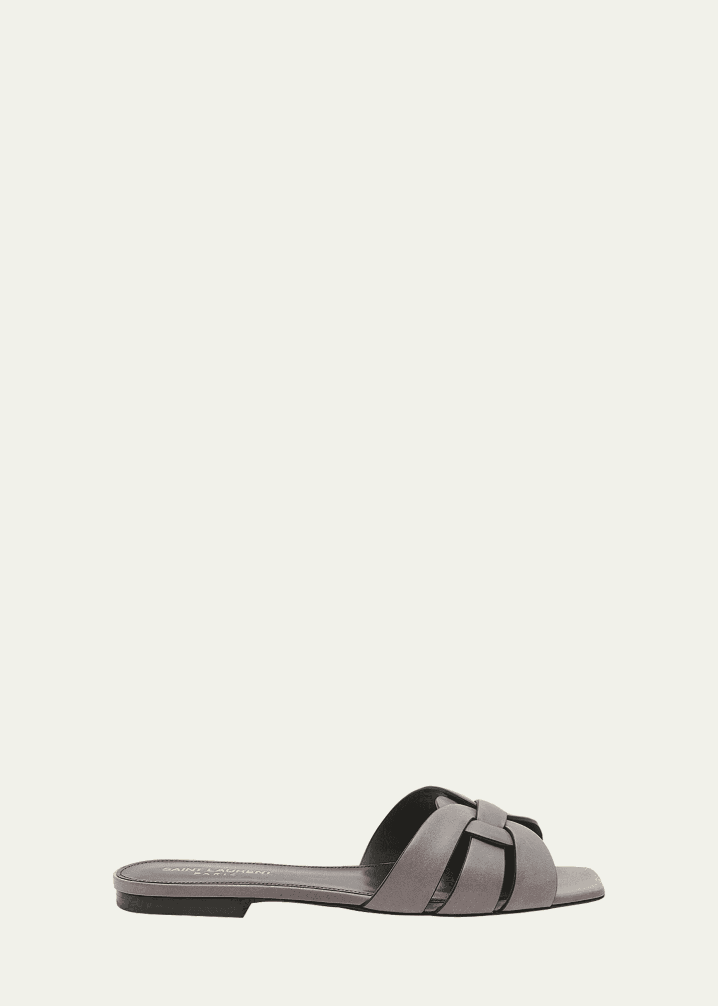 Saint laurent nu pieds woven leather slides hotsell