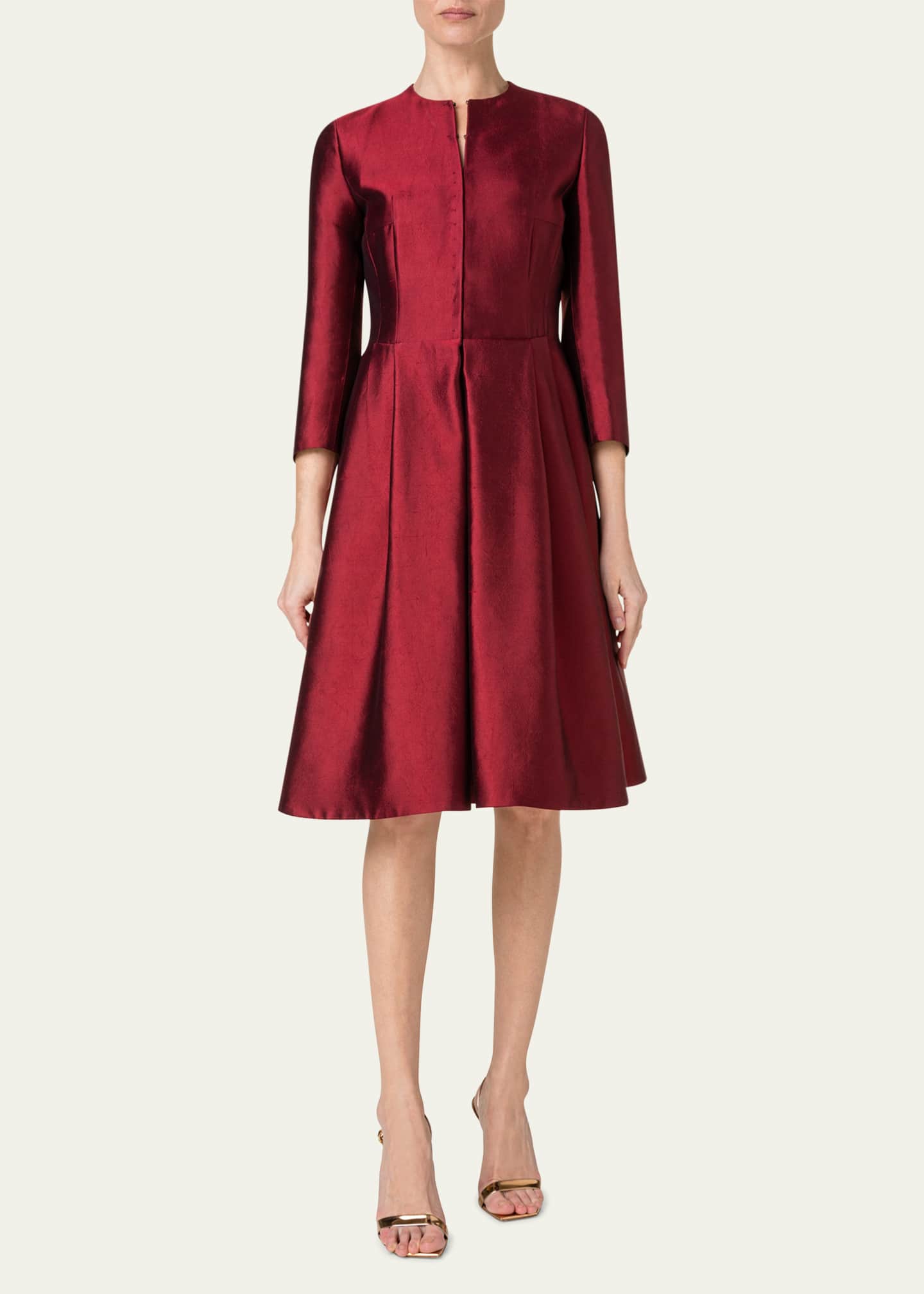 Akris Apron Silk Shantung Cocktail Coat Dress Bergdorf Goodman