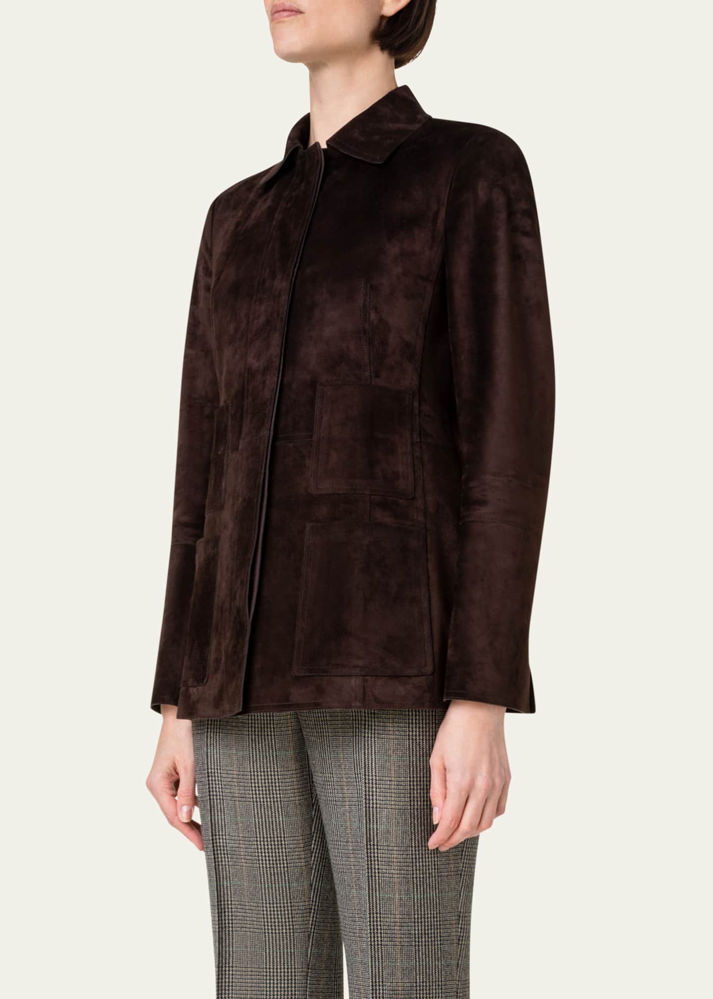 Akris Edelle Suede Jacket Bergdorf Goodman