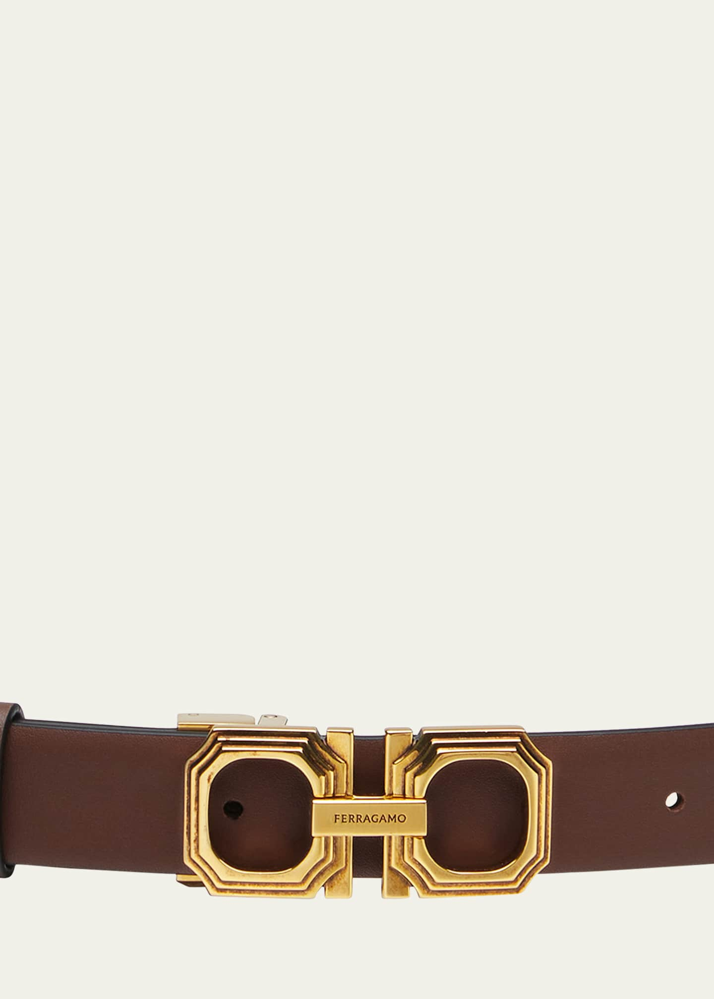 Ferragamo Gancini leather belt - Brown