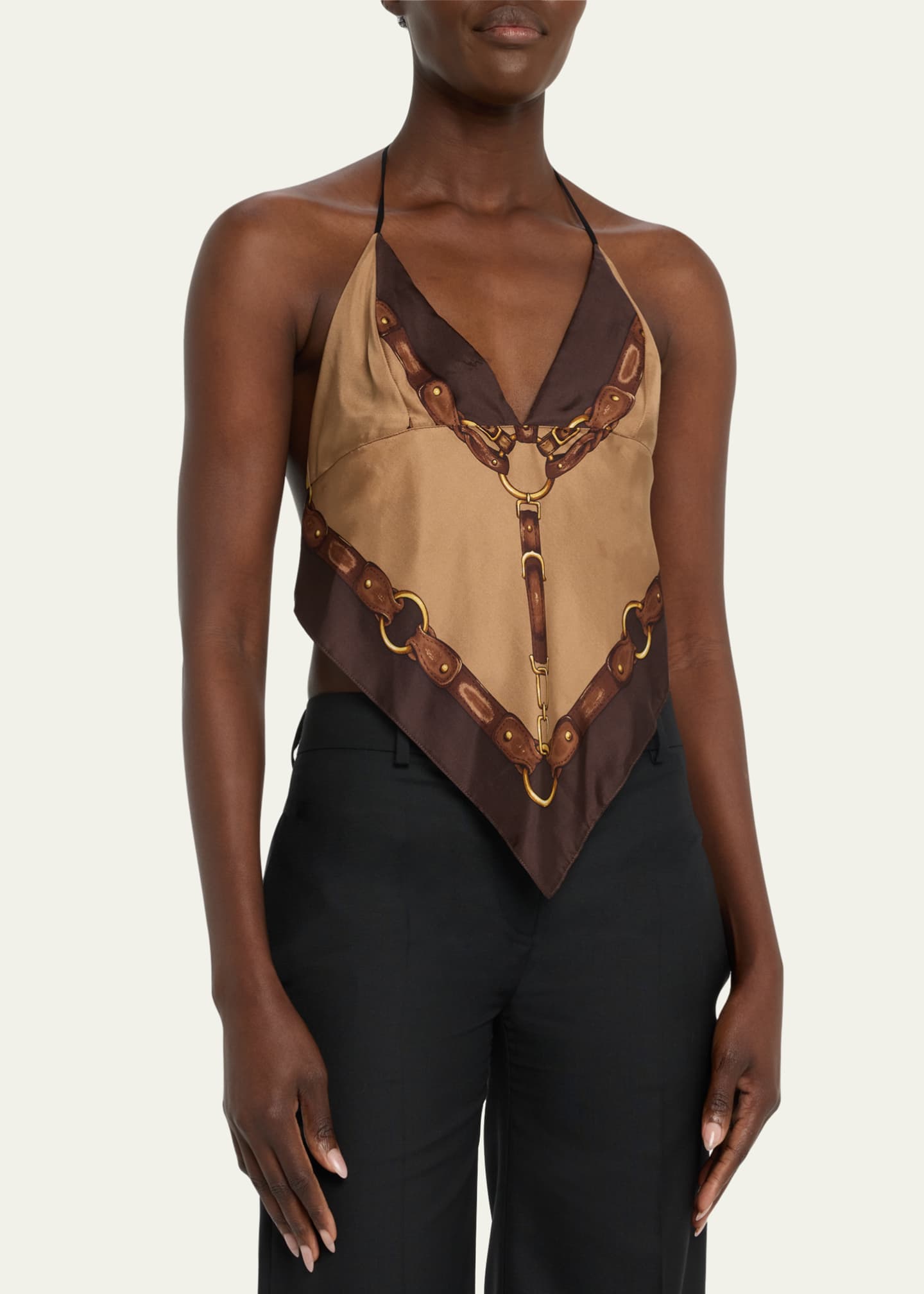 CONNER IVES Reconstituted Scarf Halter Top Bergdorf Goodman