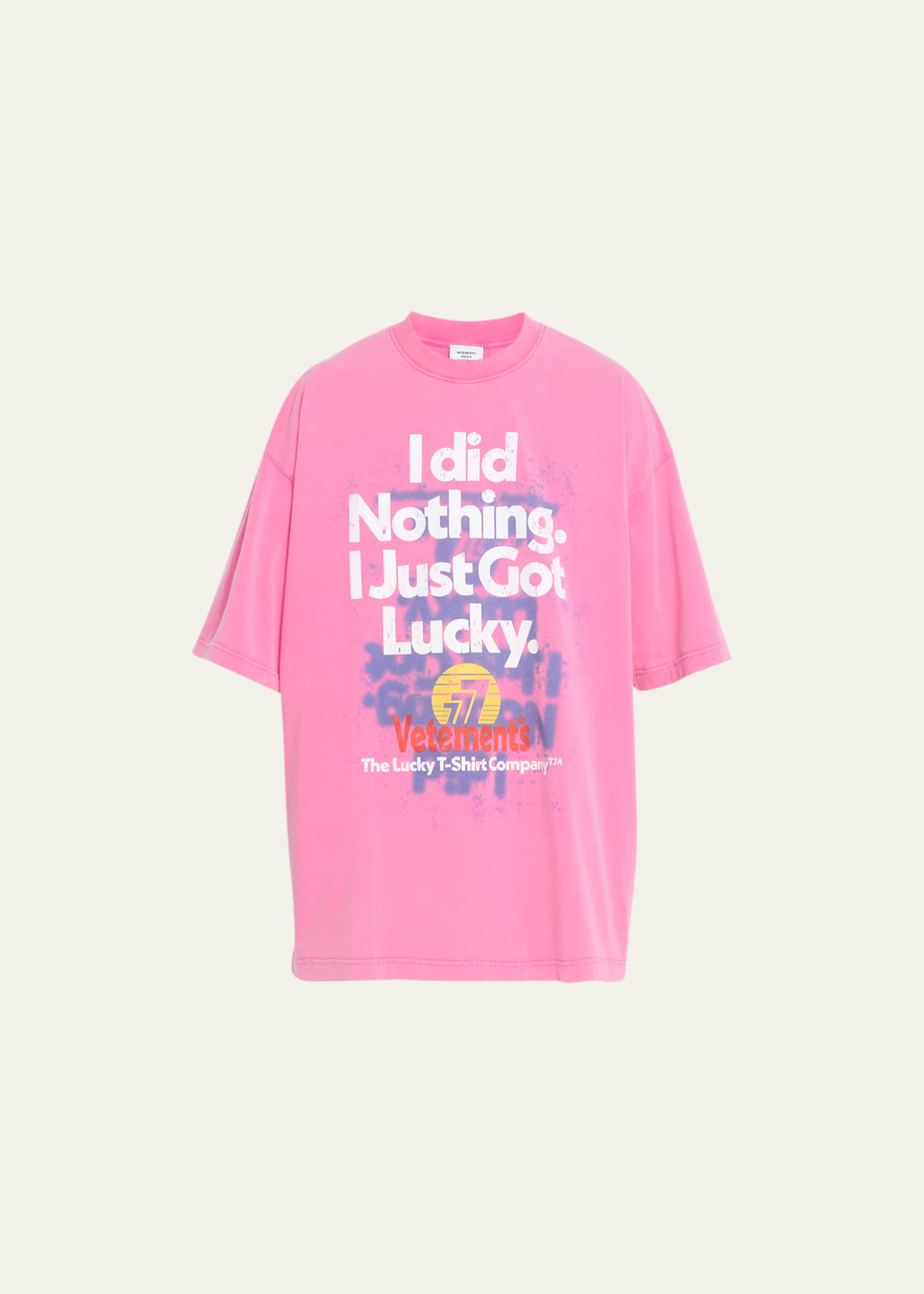 Vetements Men's I Got Lucky Washed Jersey T-Shirt - Bergdorf Goodman