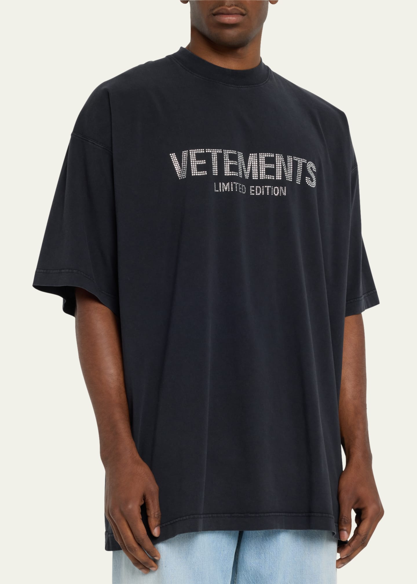 Vetements Men's Jersey Crystal-Logo T-Shirt