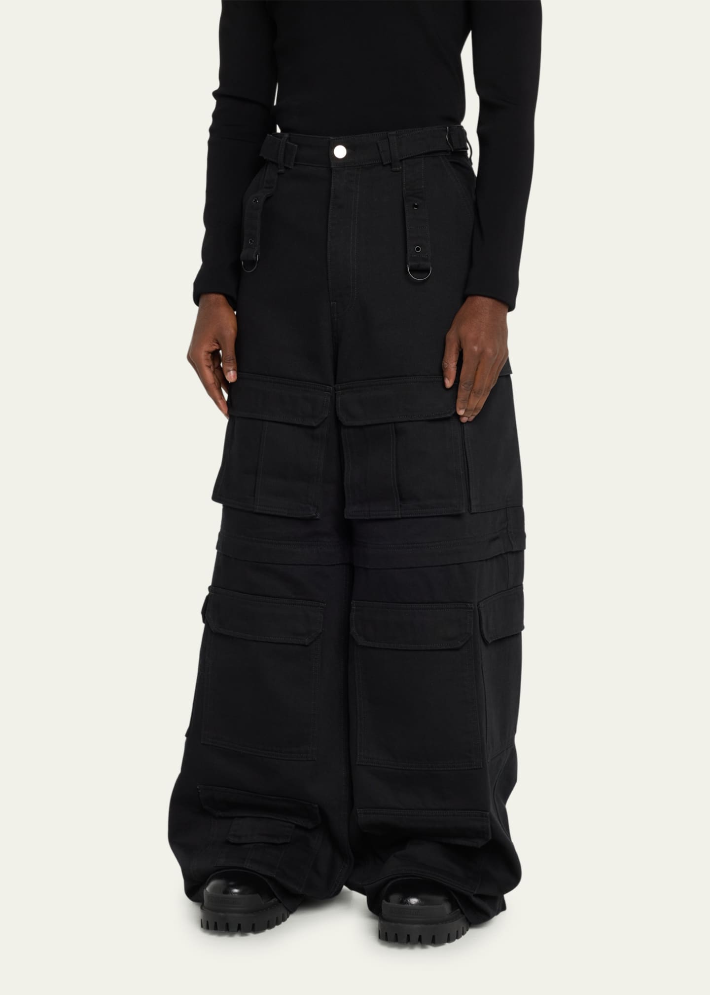 Vetements Men's Multi-Pocket Wide Cargo Pants