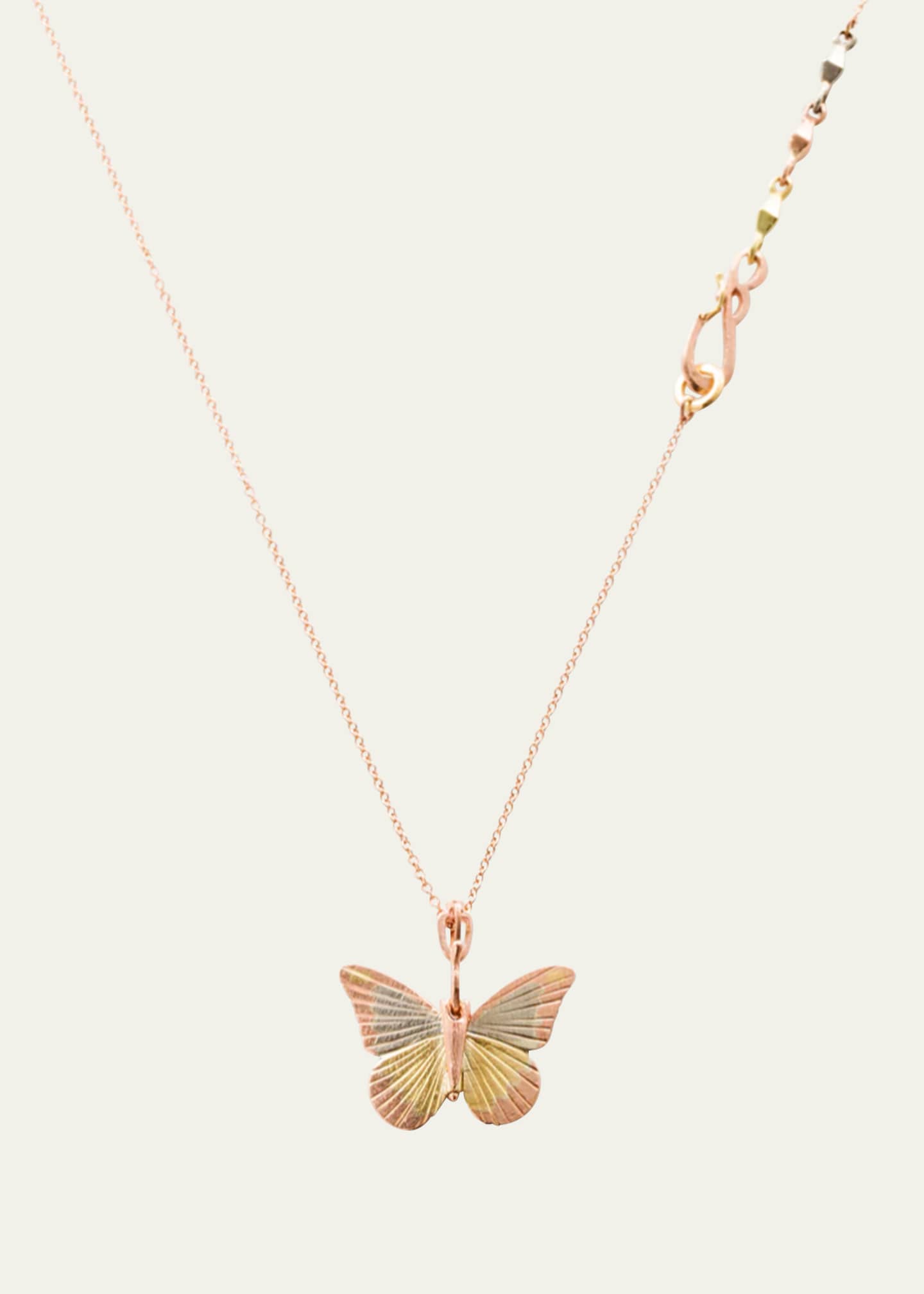 James Banks Golden Chocolate Albatross Necklace in 14K Rose Gold