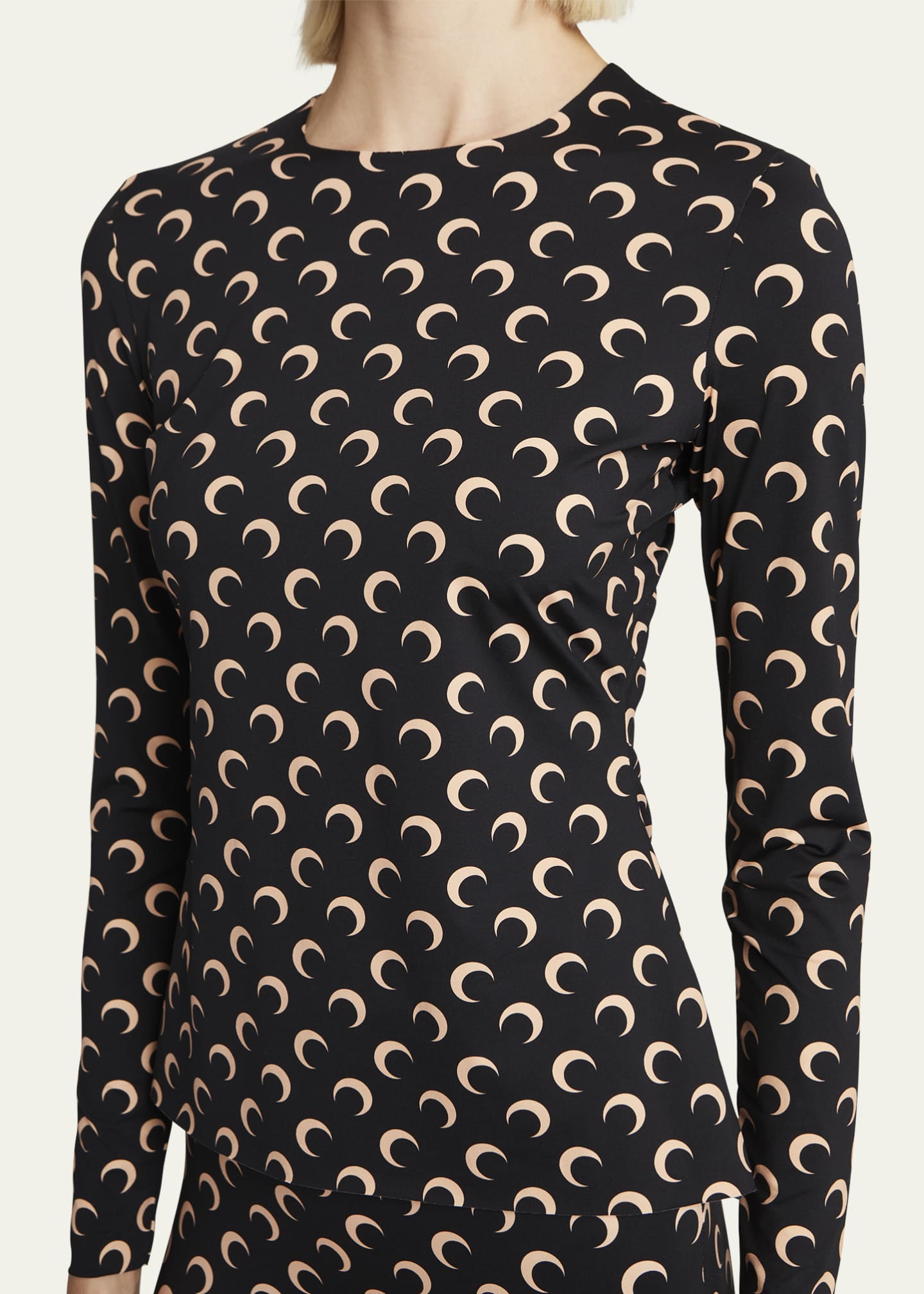 Marine Serre Moon-Print Second-Skin Top - Bergdorf Goodman