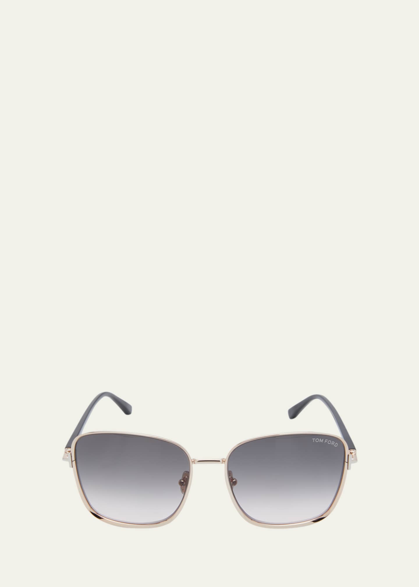 TOM FORD Gradient Square Metal Sunglasses