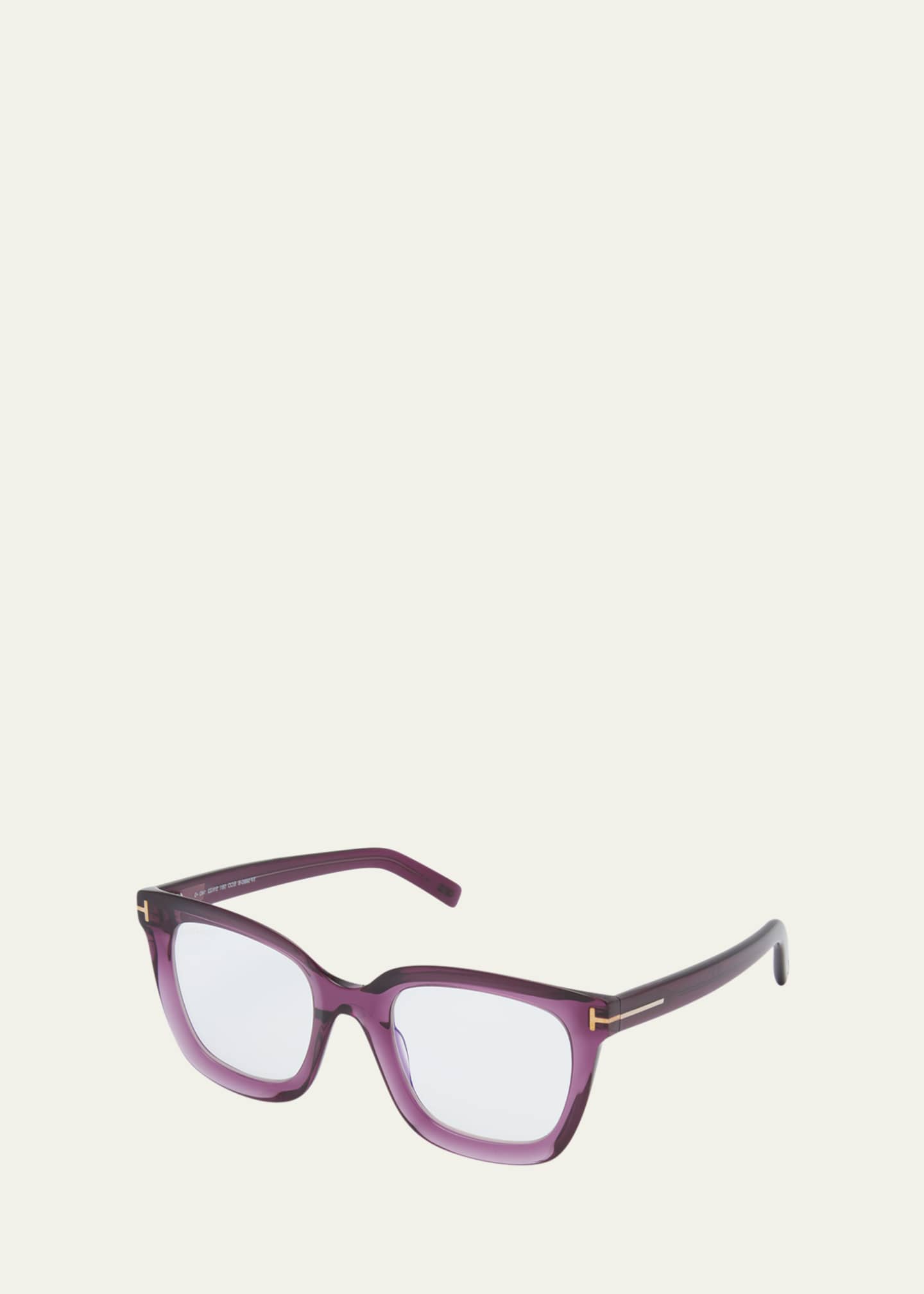 TOM FORD Violet Blue Blocking Square Acetate Glasses