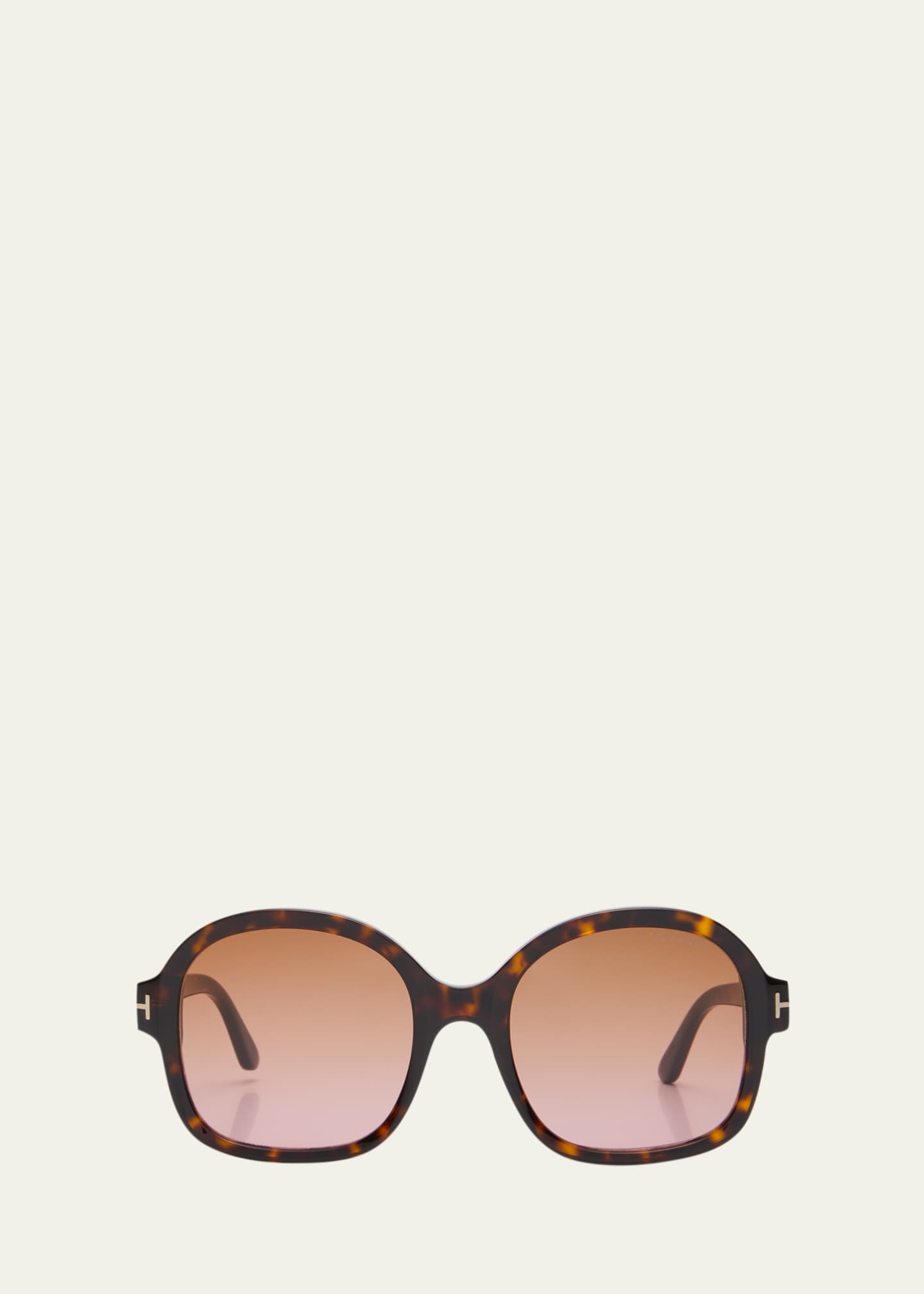 TOM FORD Round Havana Acetate Sunglasses