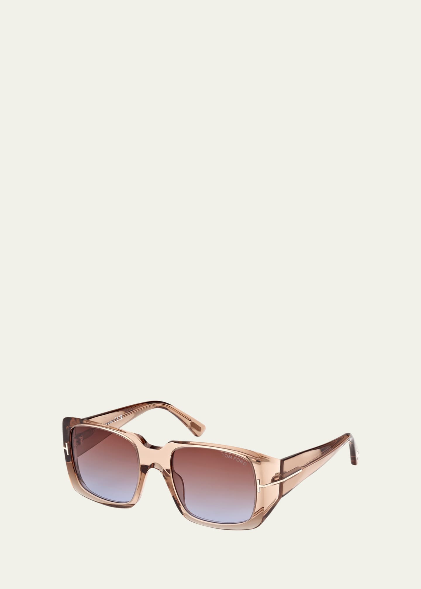 TOM FORD Gradient Square Transparent Acetate Sunglasses