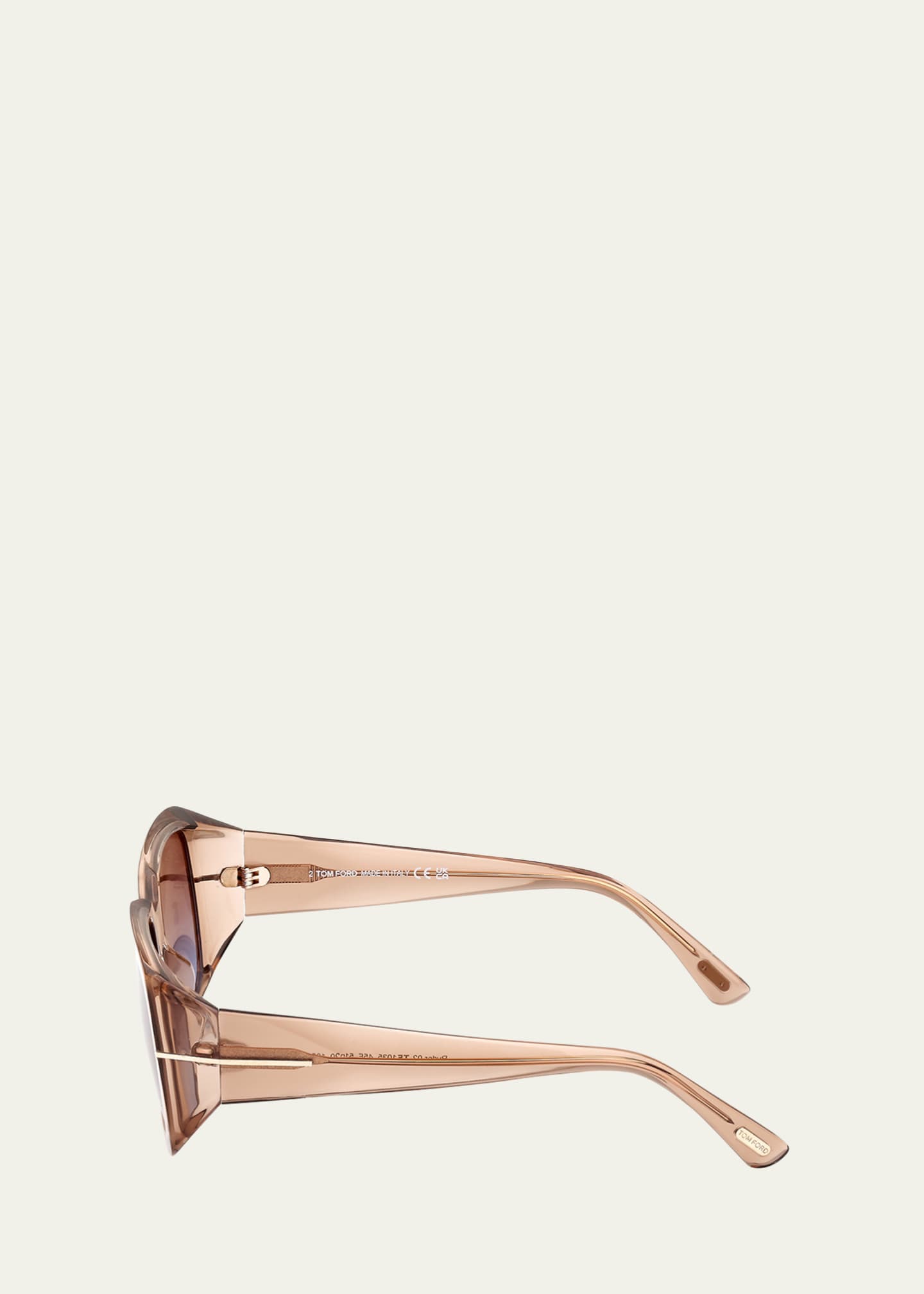 TOM FORD Gradient Square Transparent Acetate Sunglasses