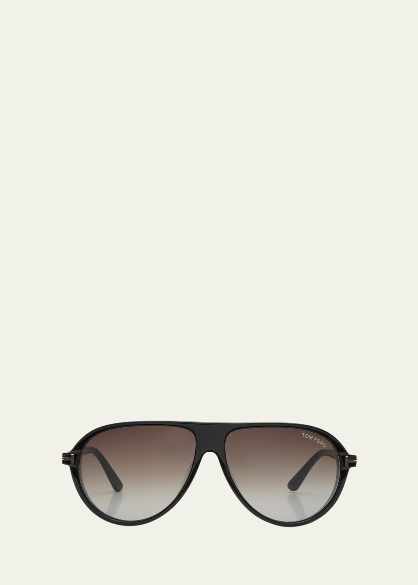 TOM FORD Gradient Smoke Acetate Aviator Sunglasses