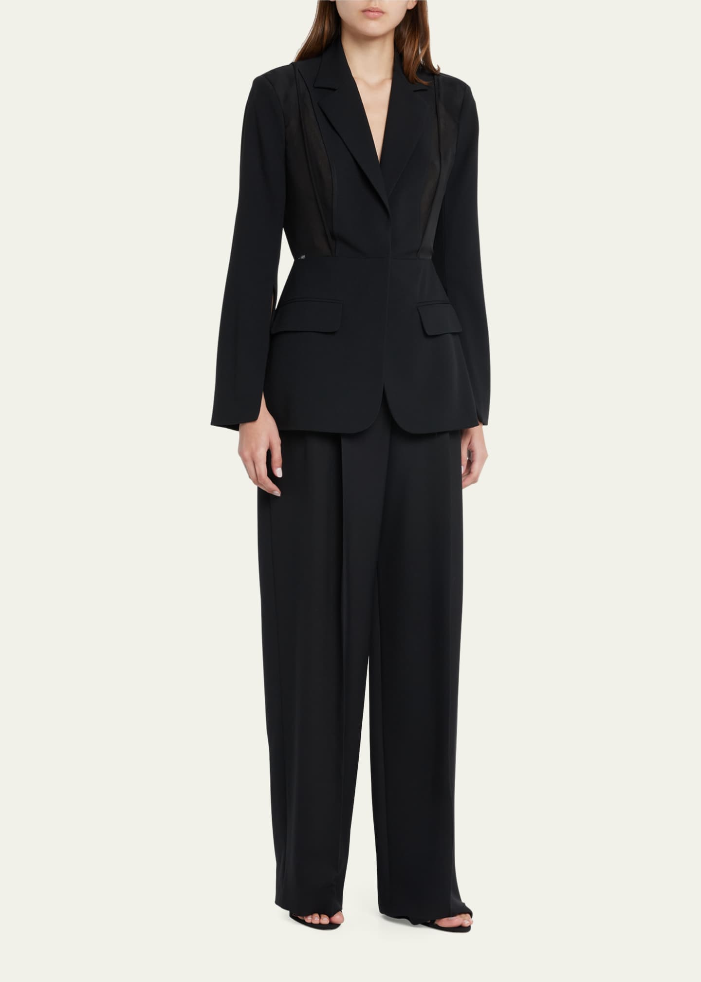 Jason Wu Collection Mixed Media Blazer Jacket with Suspender Detail Bergdorf Goodman