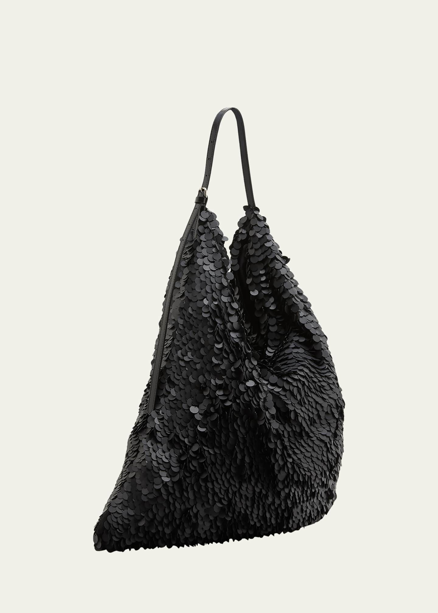 Dries Van Noten Sequins Leather Shoulder Bag