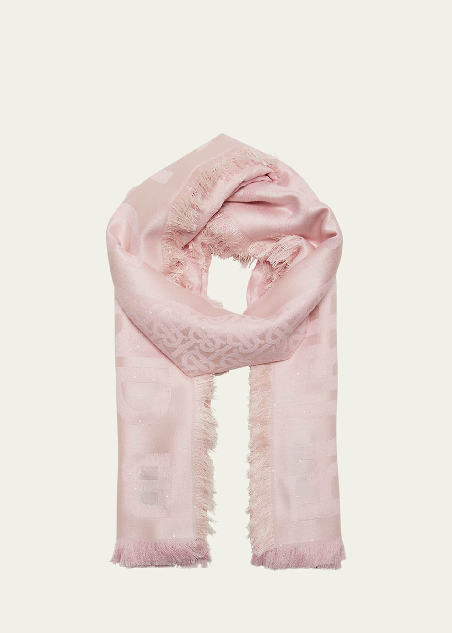 Burberry Jacquard TB Monogram SilkWool Scarf Bergdorf Goodman