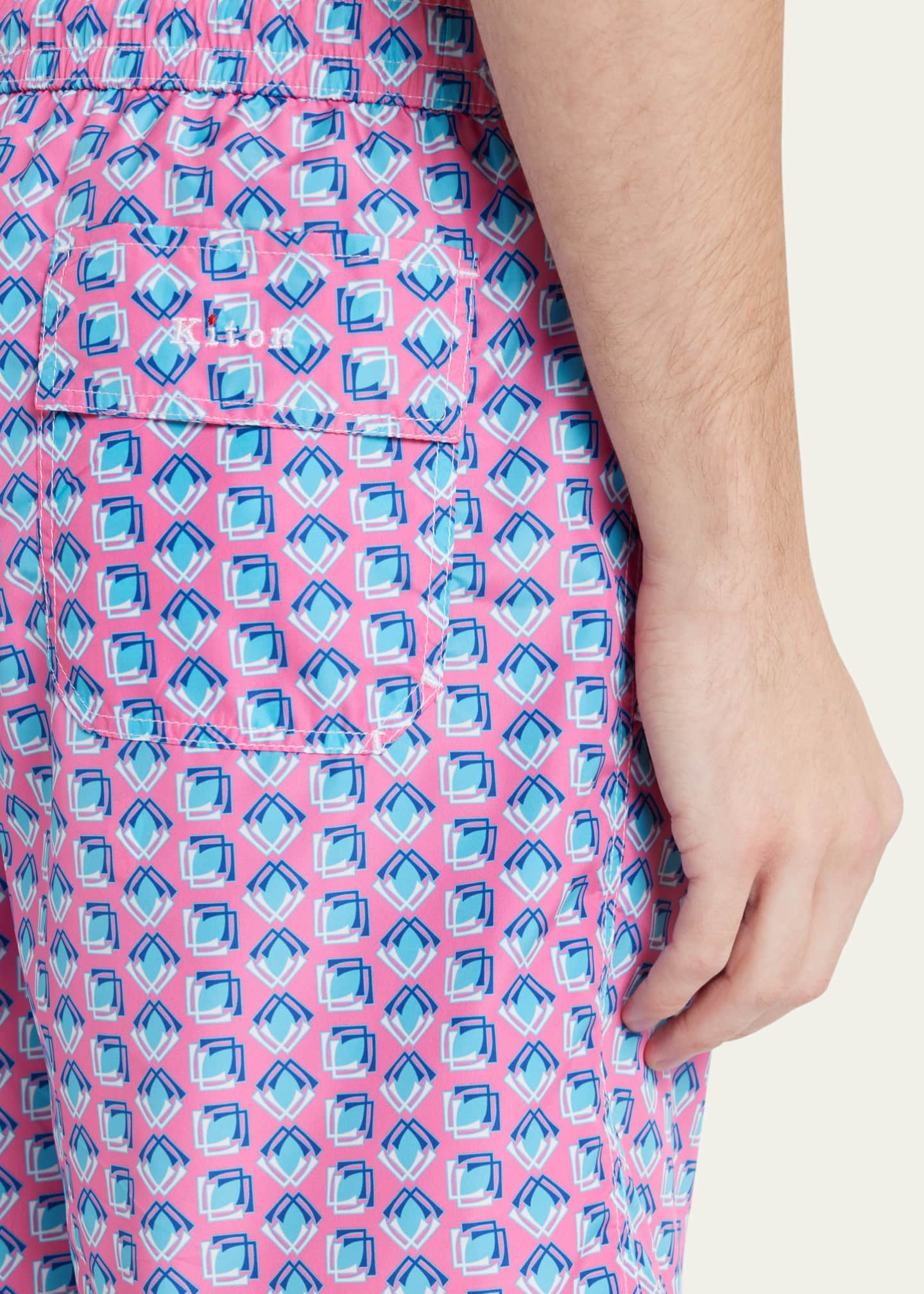 Kiton Men's GeometricPrint Swim Trunks Bergdorf Goodman