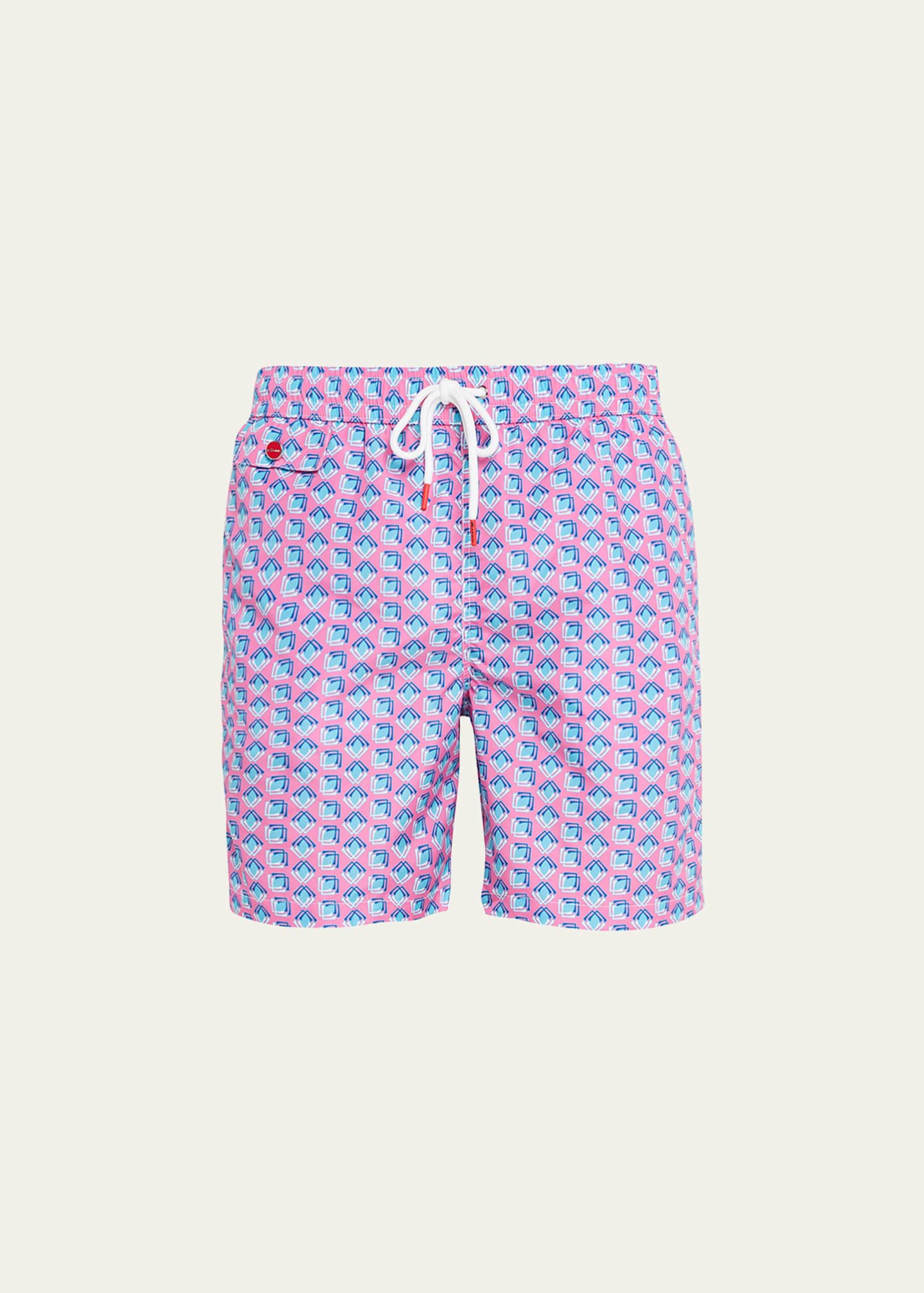 Kiton Men's GeometricPrint Swim Trunks Bergdorf Goodman