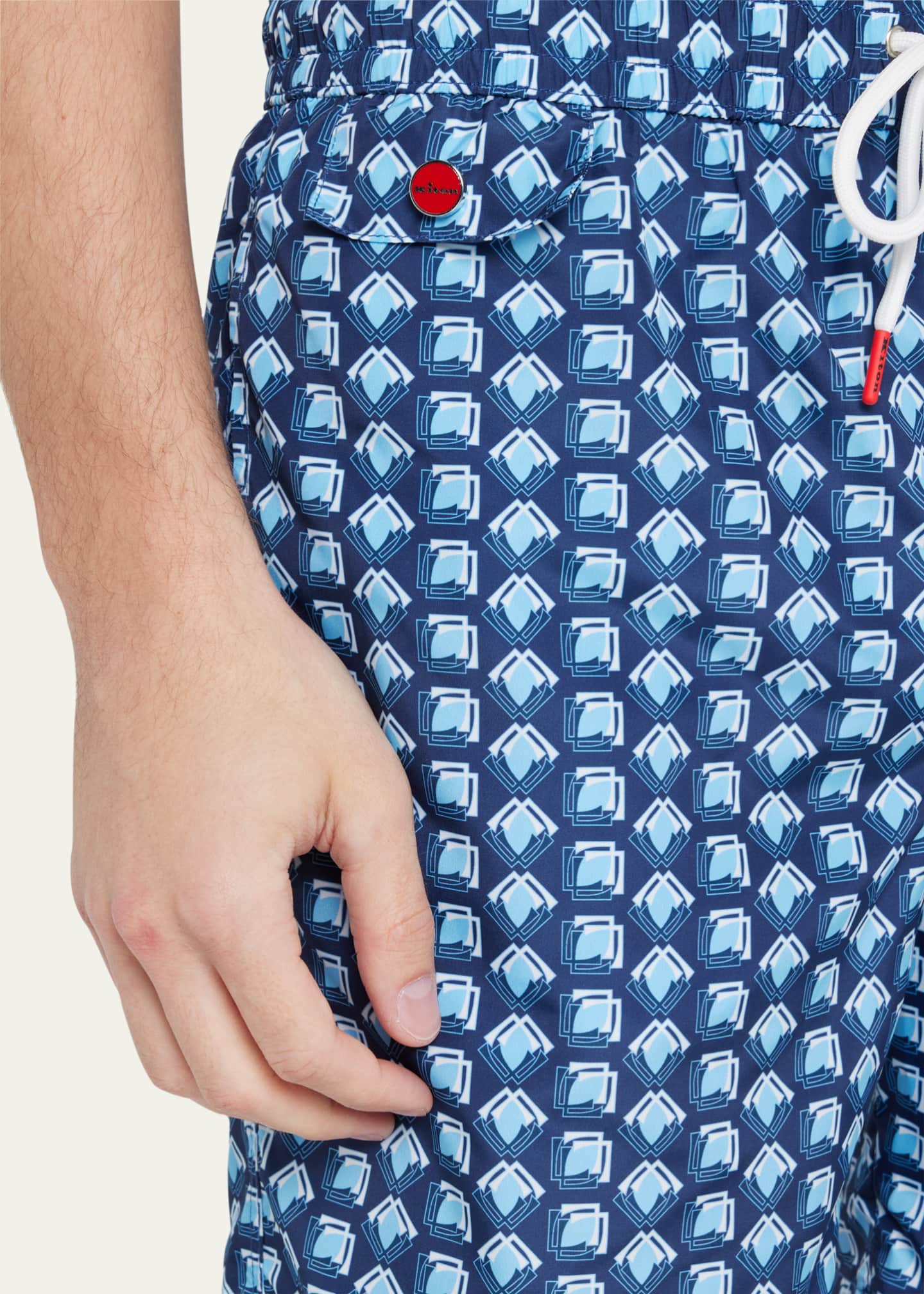 Kiton Men's GeometricPrint Swim Trunks Bergdorf Goodman