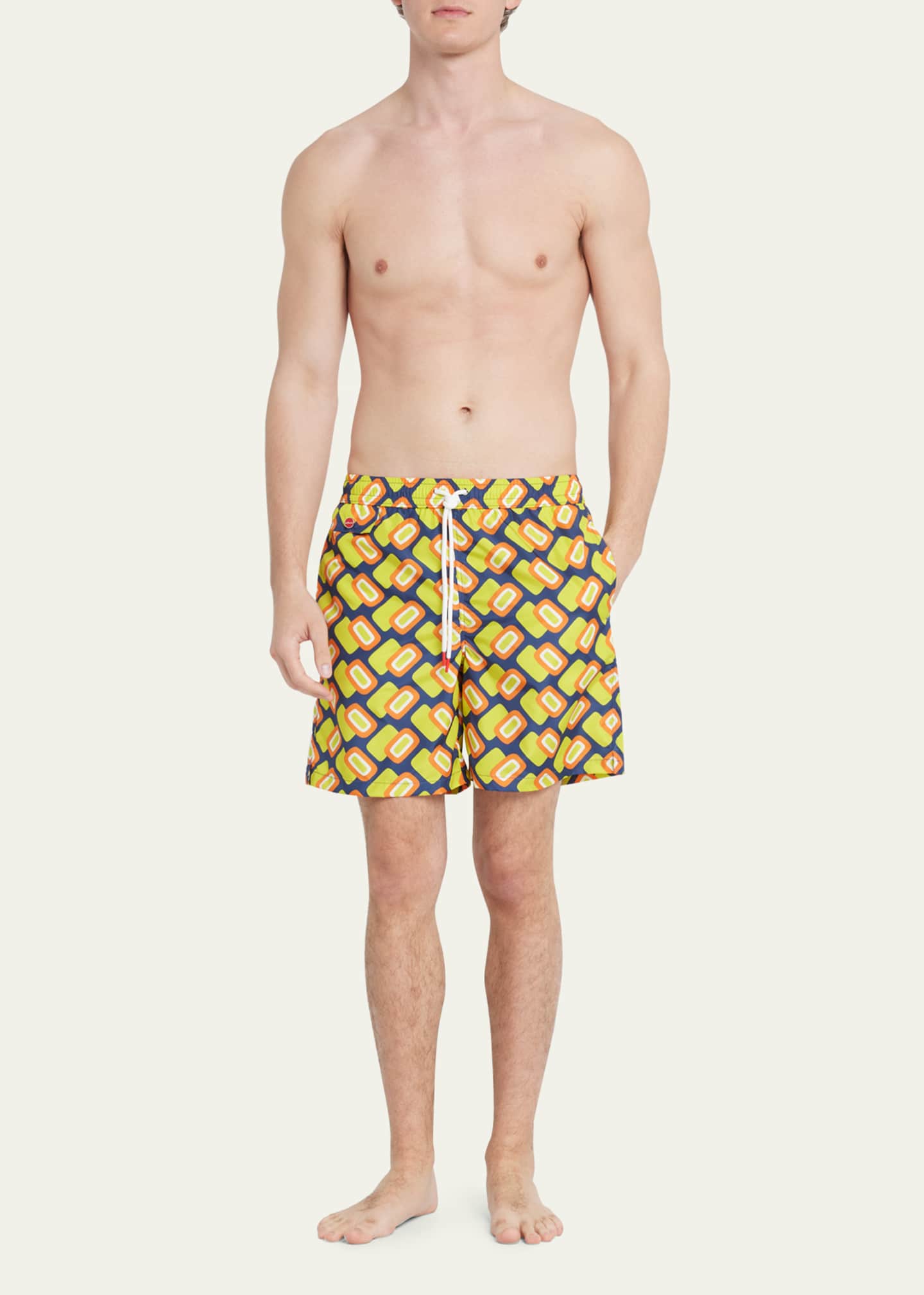 Kiton Men's Multicolor GeoPrint Swim Trunks Bergdorf Goodman