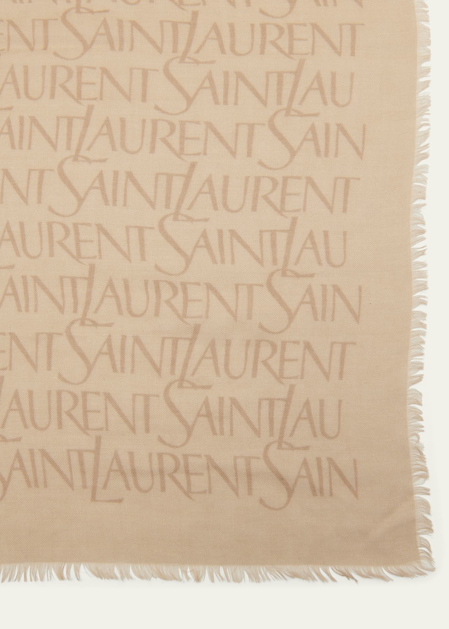 Saint Laurent Grand Impression Cashmere-Blend Square Scarf Image 4 of 4