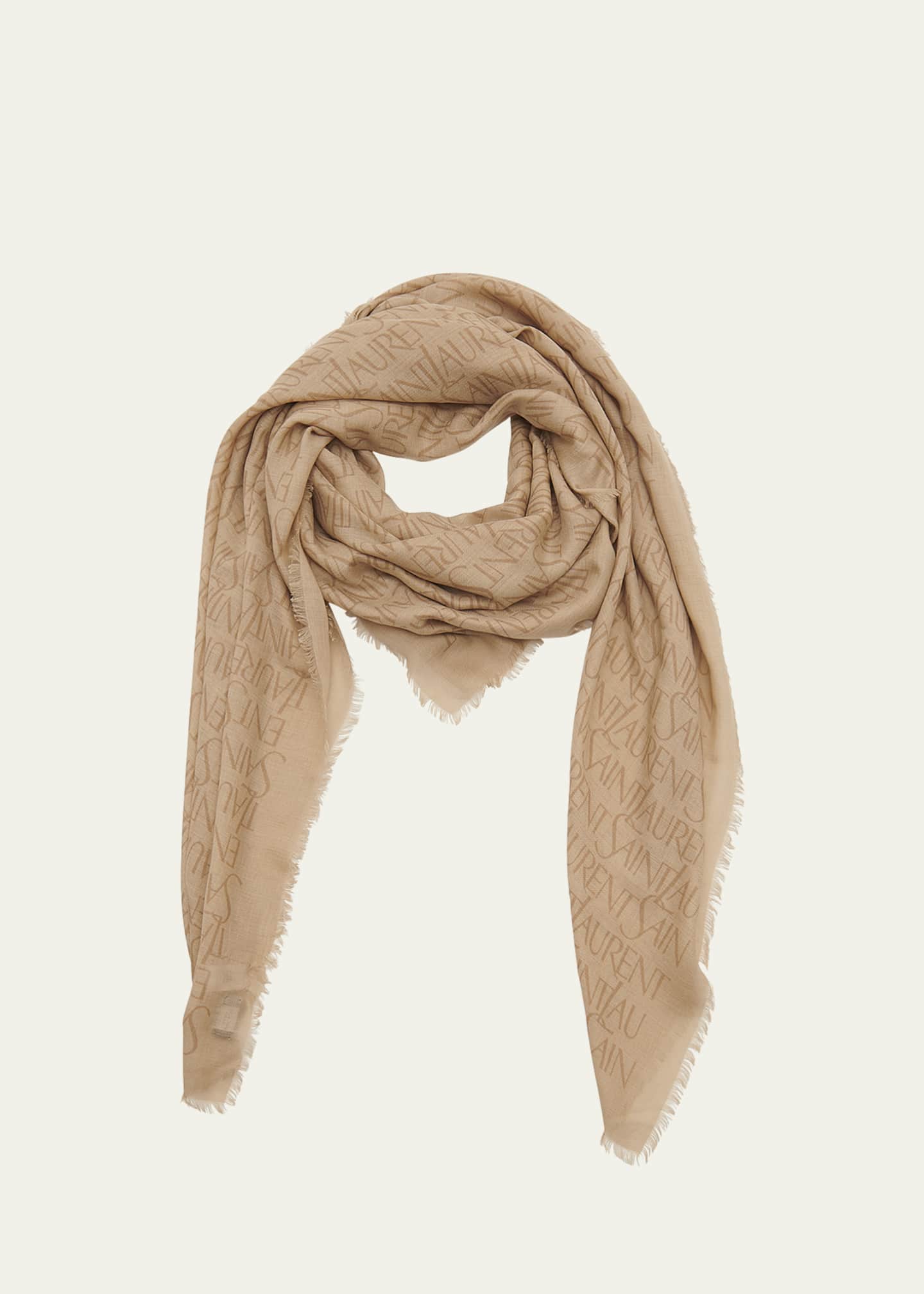 Saint Laurent Grand Impression Cashmere-Blend Square Scarf Image 1 of 4