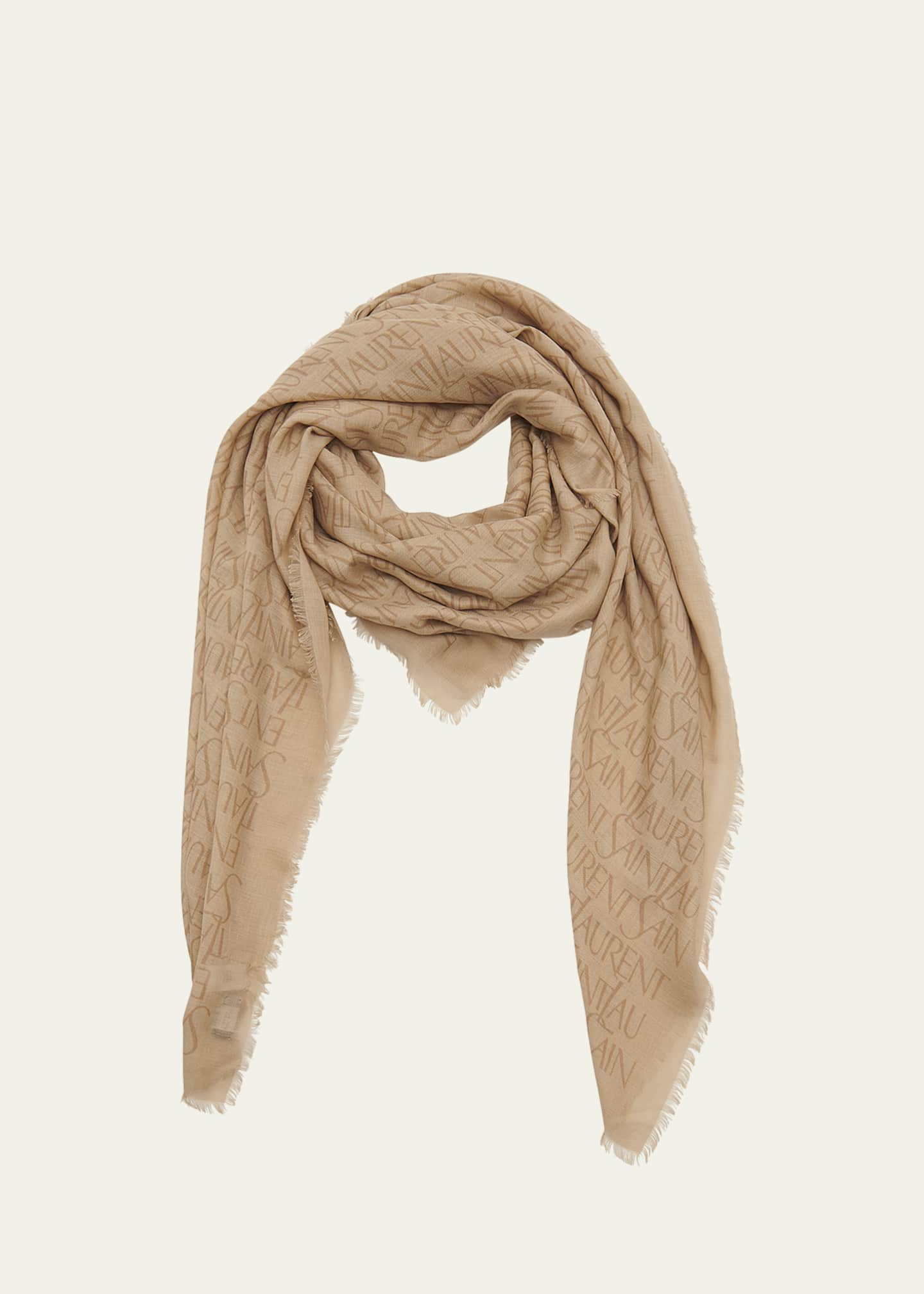 Louis Vuitton Beige Monogram Cashmere Blend Scarf