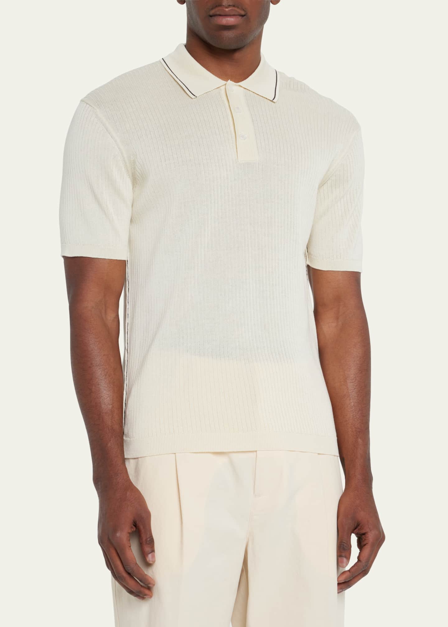 Orlebar Brown Men's Marano Tipped Knit Polo Shirt - Bergdorf Goodman